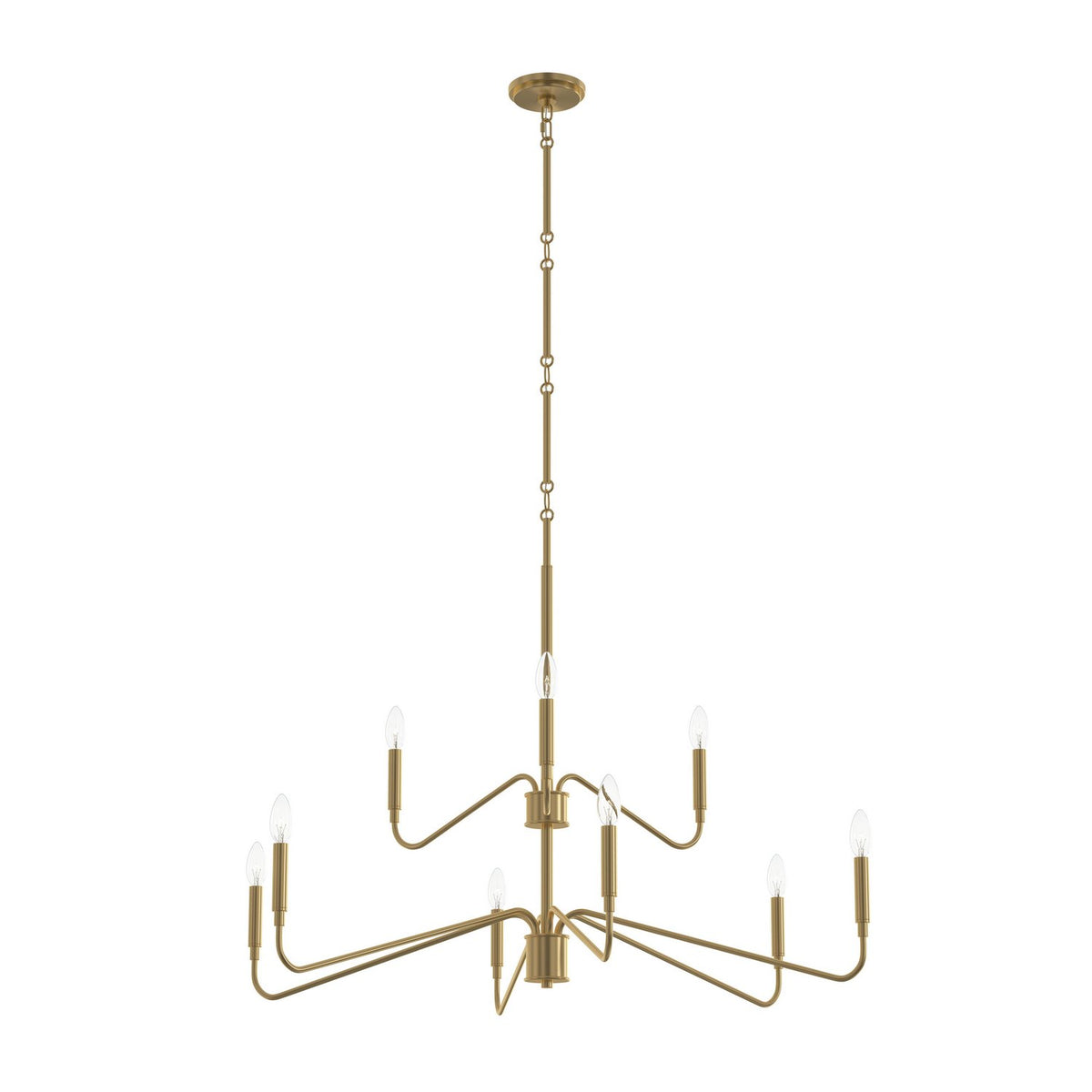 Progress Lighting - P400474-191 - Nine Light Chandelier - Pilar - Brushed Gold