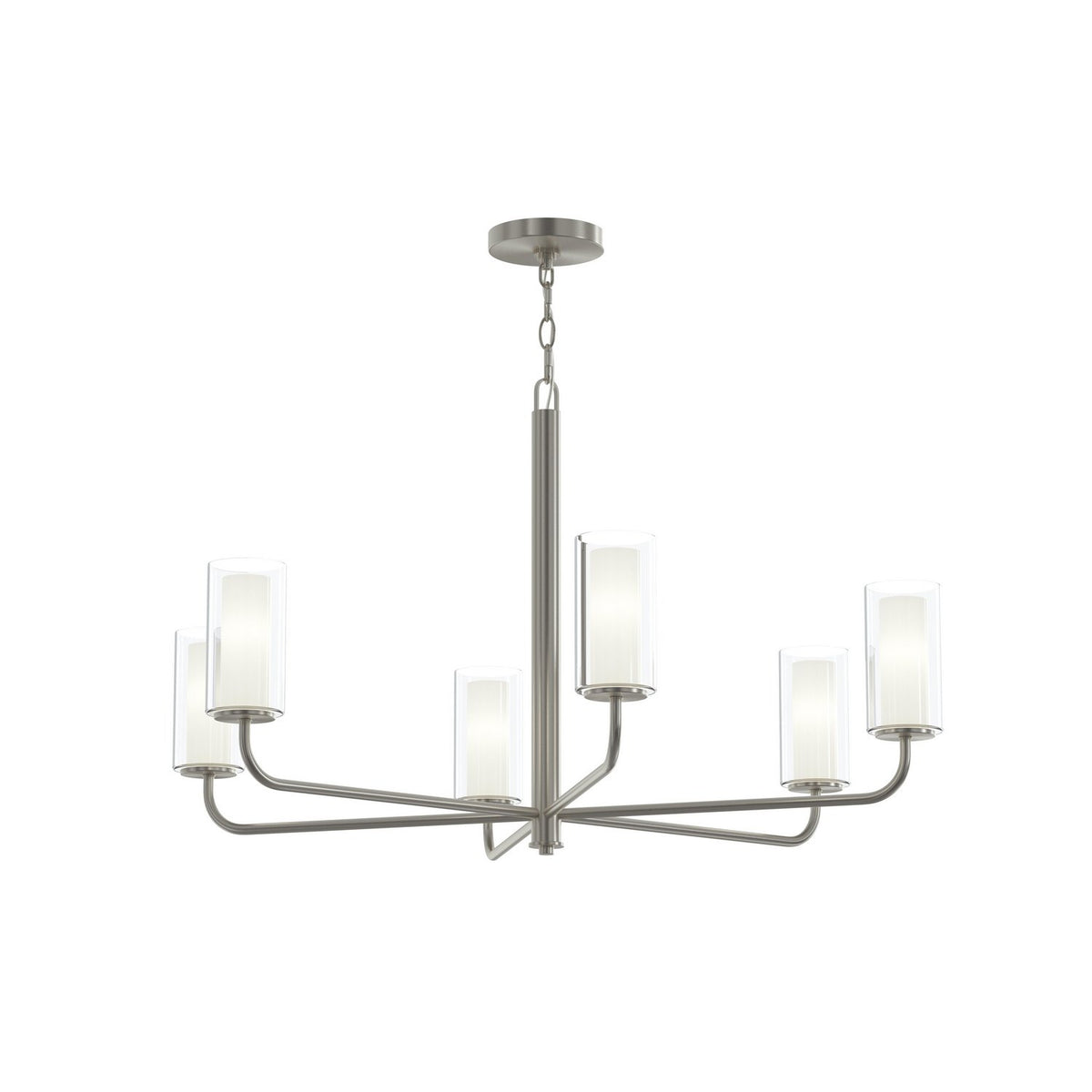 Progress Lighting - P400477-009 - Six Light Chandelier - Mack - Brushed Nickel