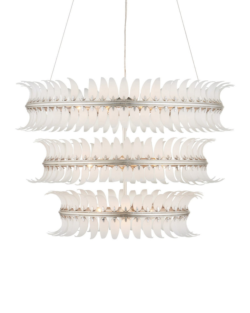 Currey and Company - 9000-1431 - 12 Light Chandelier - Capheira - Frosted / Contemporary Silver Leaf / Contemporary Silver