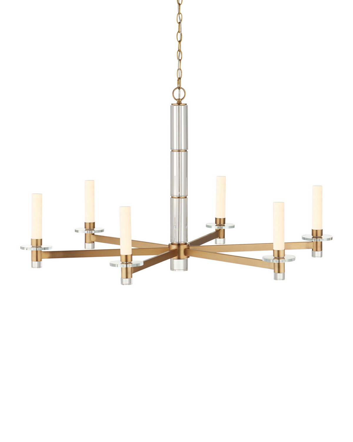 Currey and Company - 9000-1464 - LED Chandelier - Marcelo - Clear / Antique Brass / White