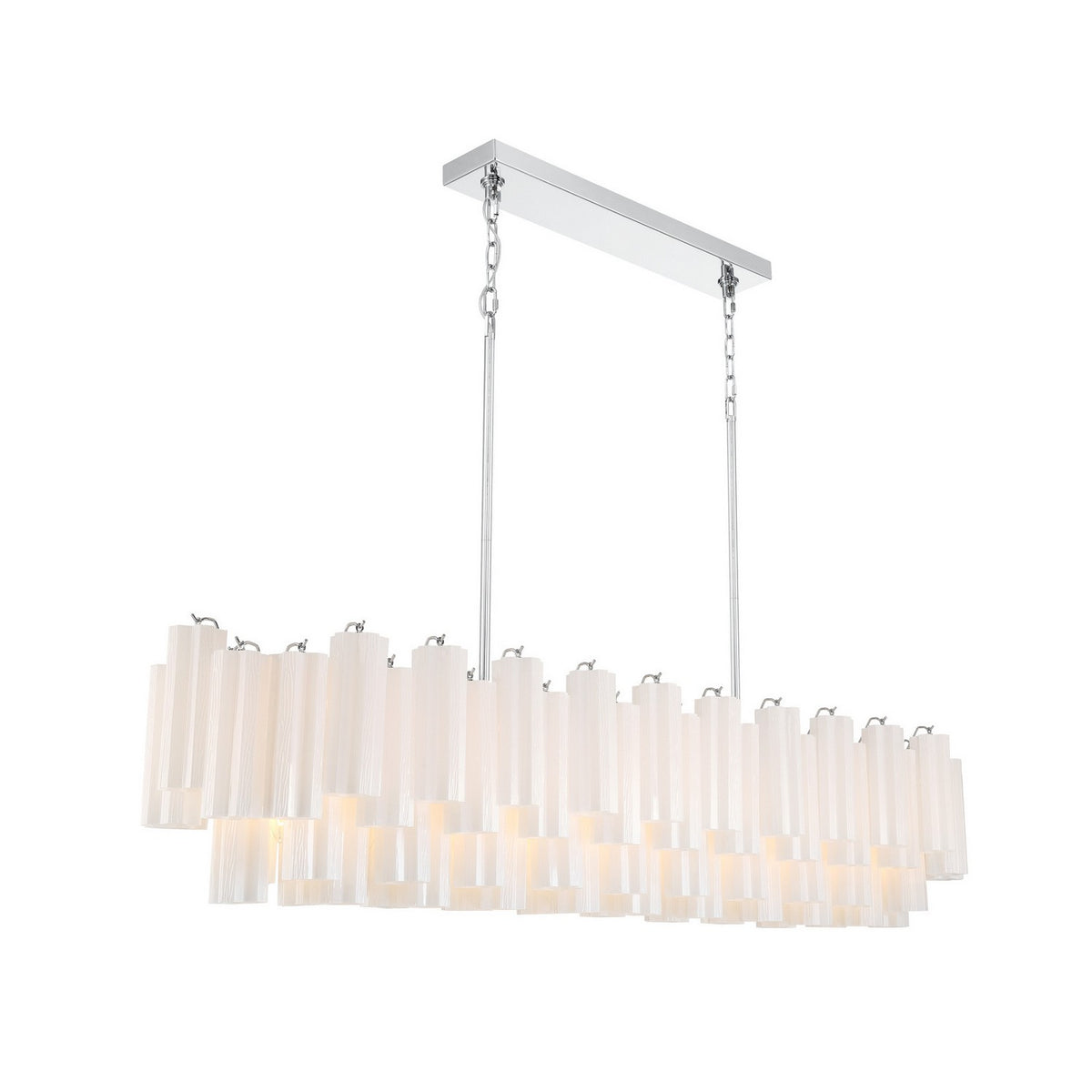 Crystorama - ADD-337-CH-WH - 16 Light Linear Chandelier - Addis - Polished Chrome