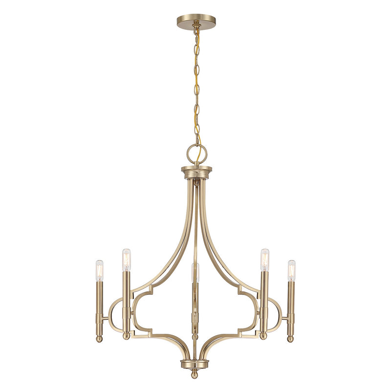 Savoy House - 1-5999-5-127 - Five Light Chandelier - Woodlawn - Noble Brass