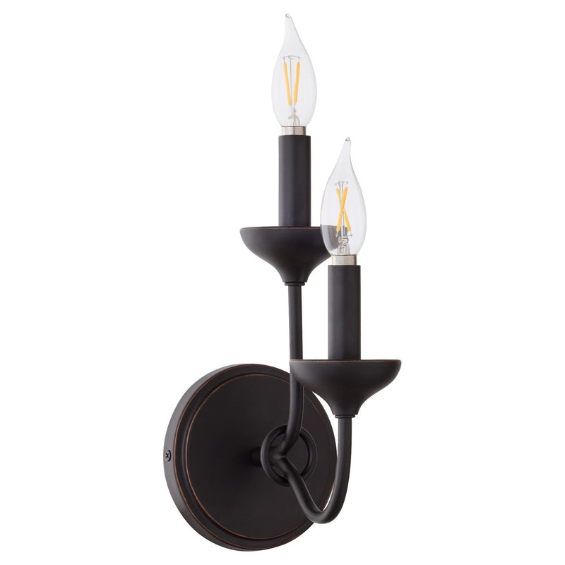 Quorum - 555-2-36 - Two Light Wall Mount - Livingston - Bronze