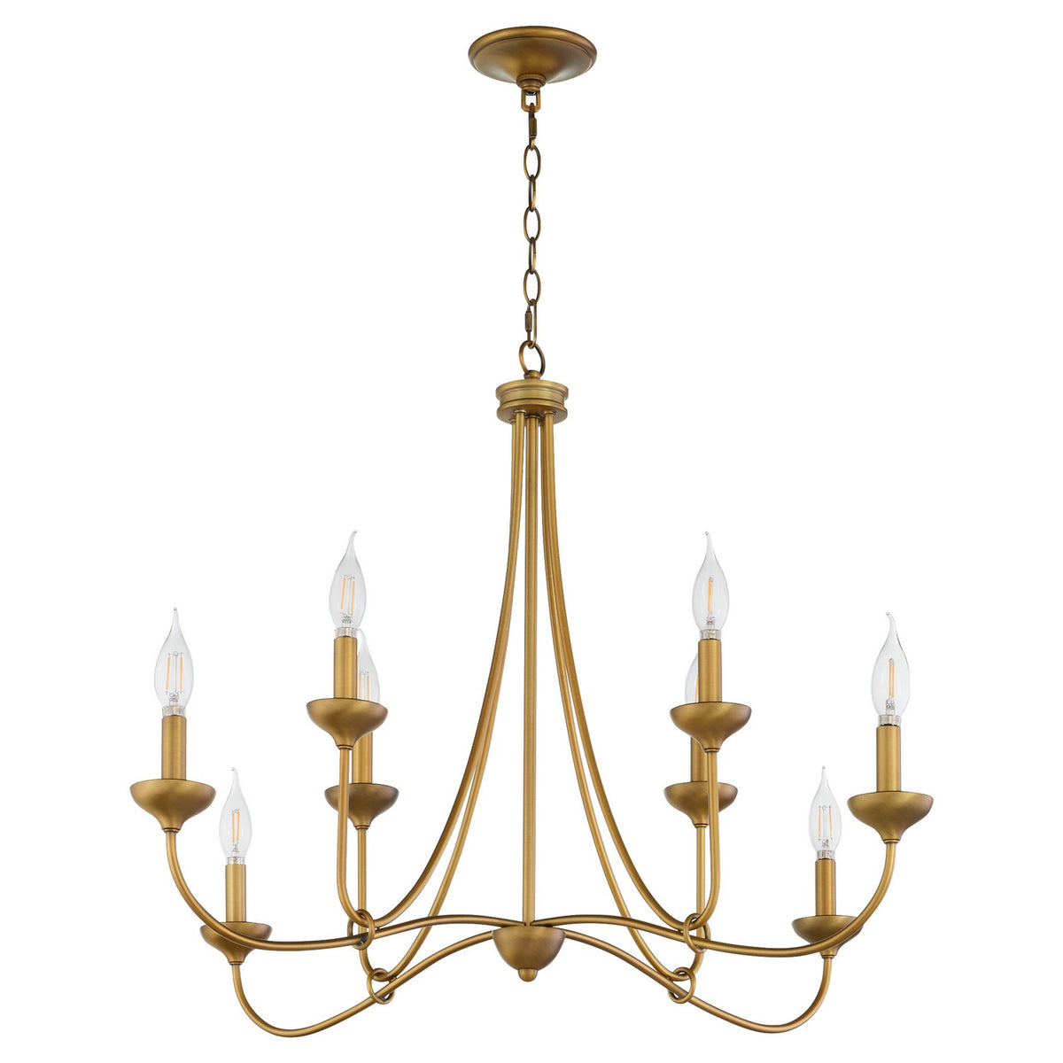 Quorum - 655-8-47 - Eight Light Chandelier - Livingston - Brushed Brass