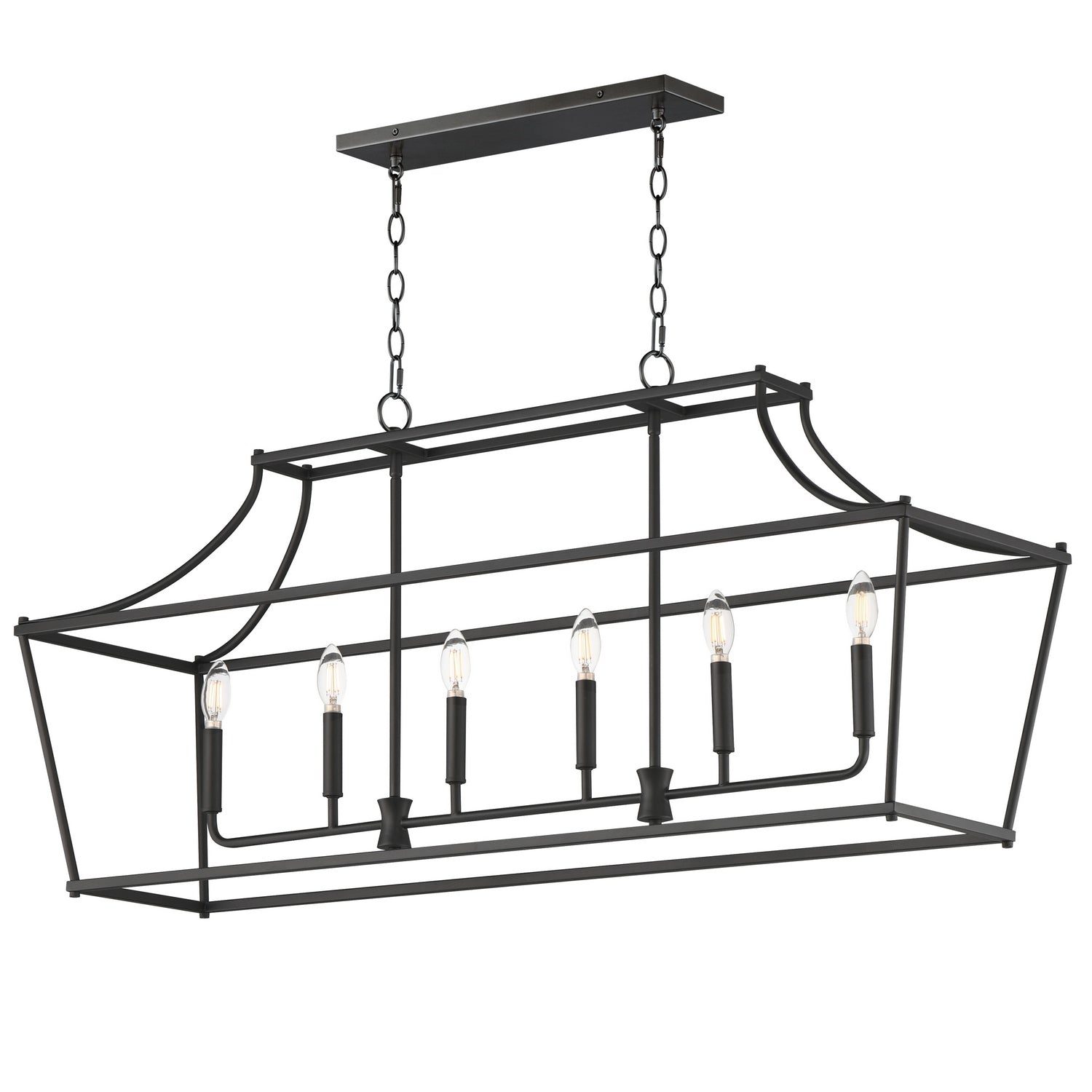 Maxim - 25317BK - Six Light Linear Pendant - Clifton - Black