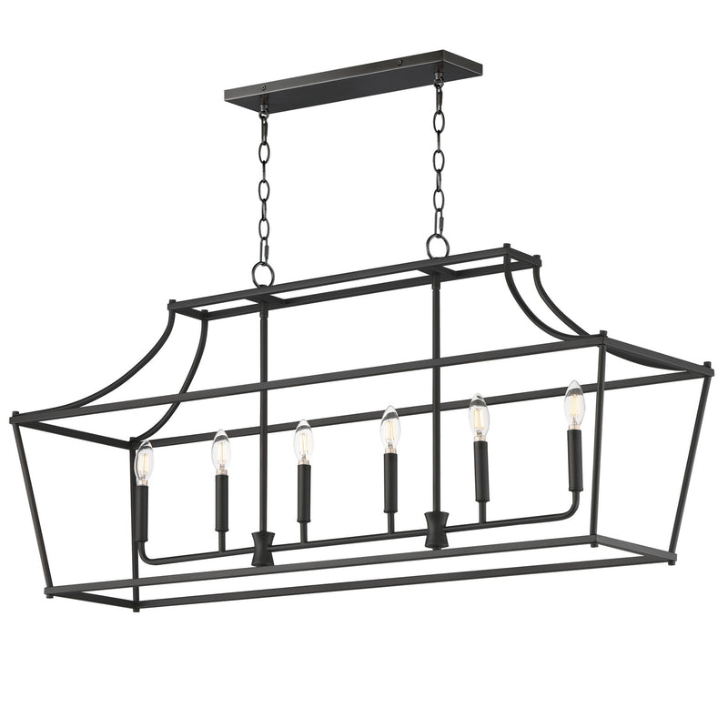 Maxim - 25317BK - Six Light Linear Pendant - Clifton - Black