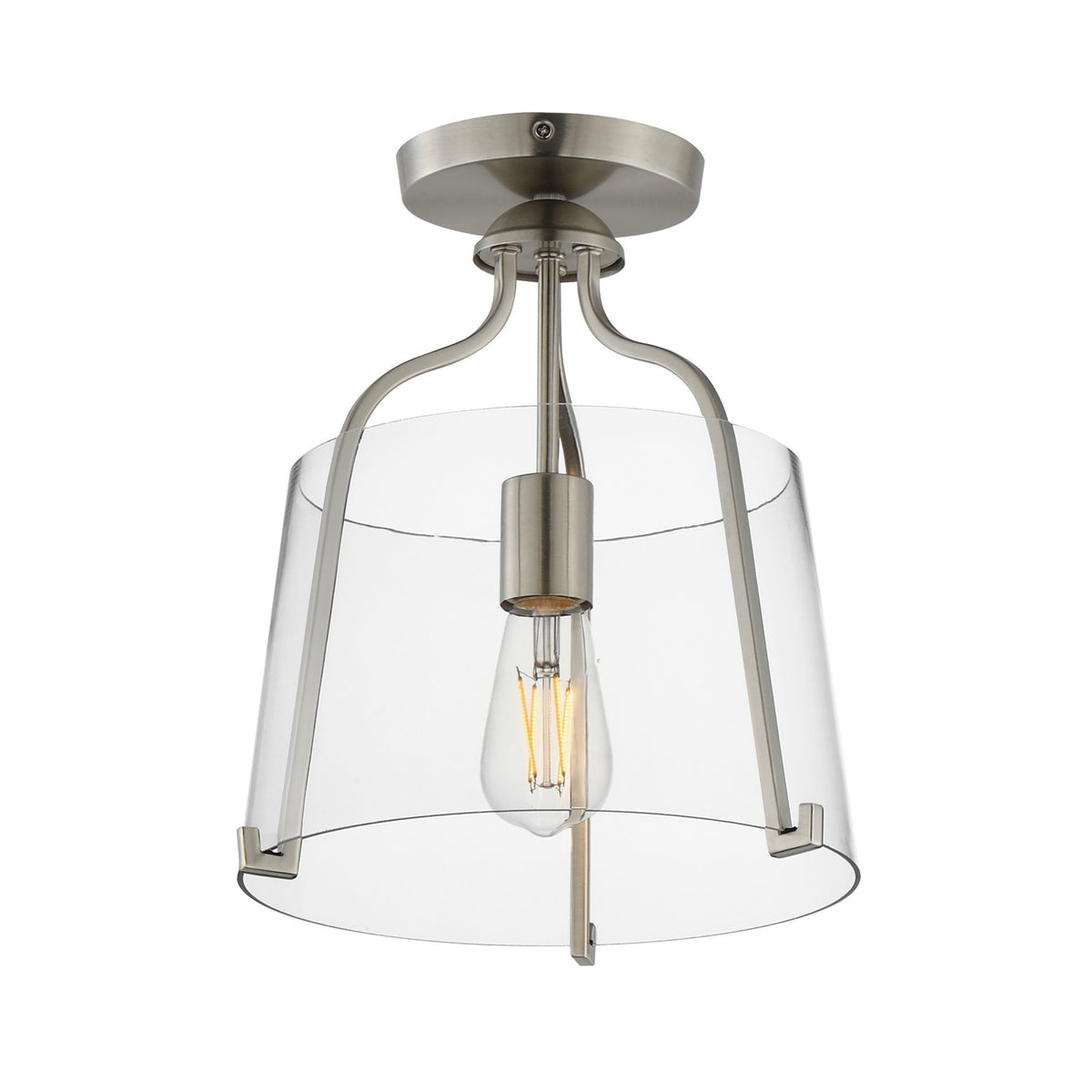 Maxim - 5681CLSN - One Light Semi-Flush Mount - Bellmore - Satin Nickel