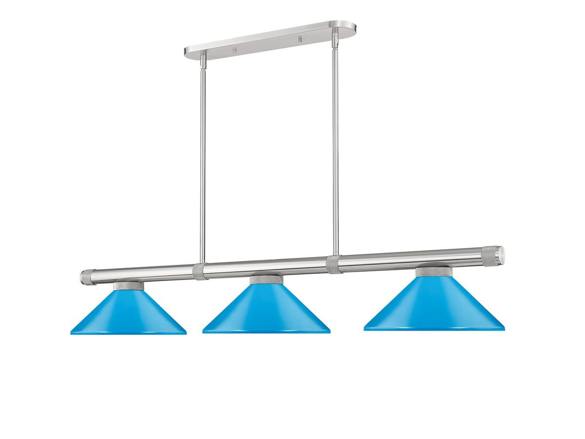 Z-Lite - 3050-3BN-MEB - Three Light Billiard - Vanguard - Brushed Nickel