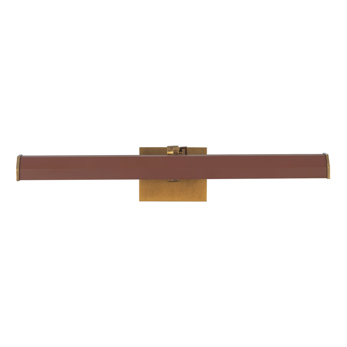 Alora - PL339721VBBGD - LED Wall/Picture Light - Gemma - Vintage Brass/Burgundy