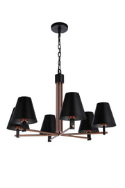 Craftmade - 60926-FBSB - Six Light Chandelier - Blake - Flat Black/Satin Brass