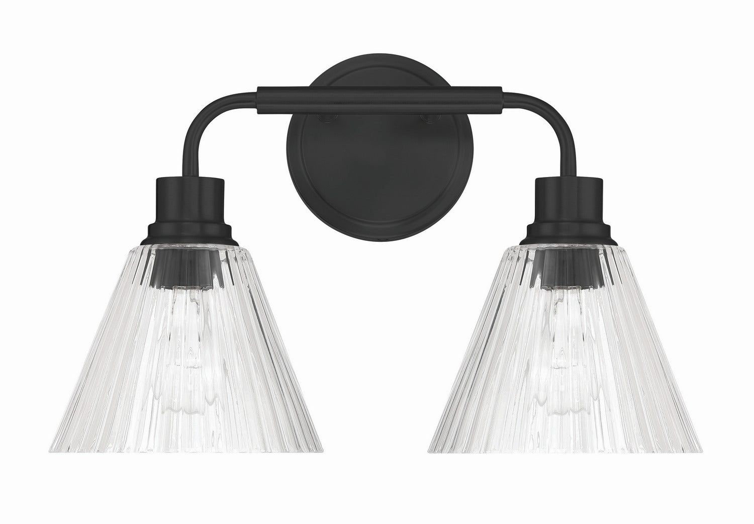 Craftmade - 61102-FB - Two Light Vanity - Pleated - Flat Black