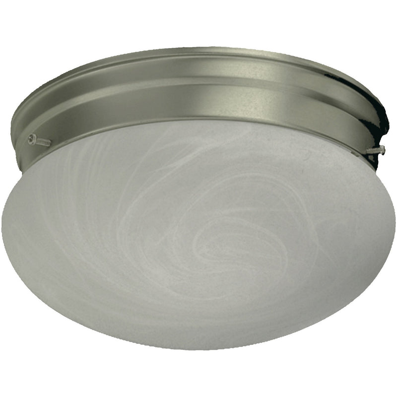 Quorum - 3021-6-65 - One Light Ceiling Mount - 3021 Faux Alabaster Mushrooms - Satin Nickel