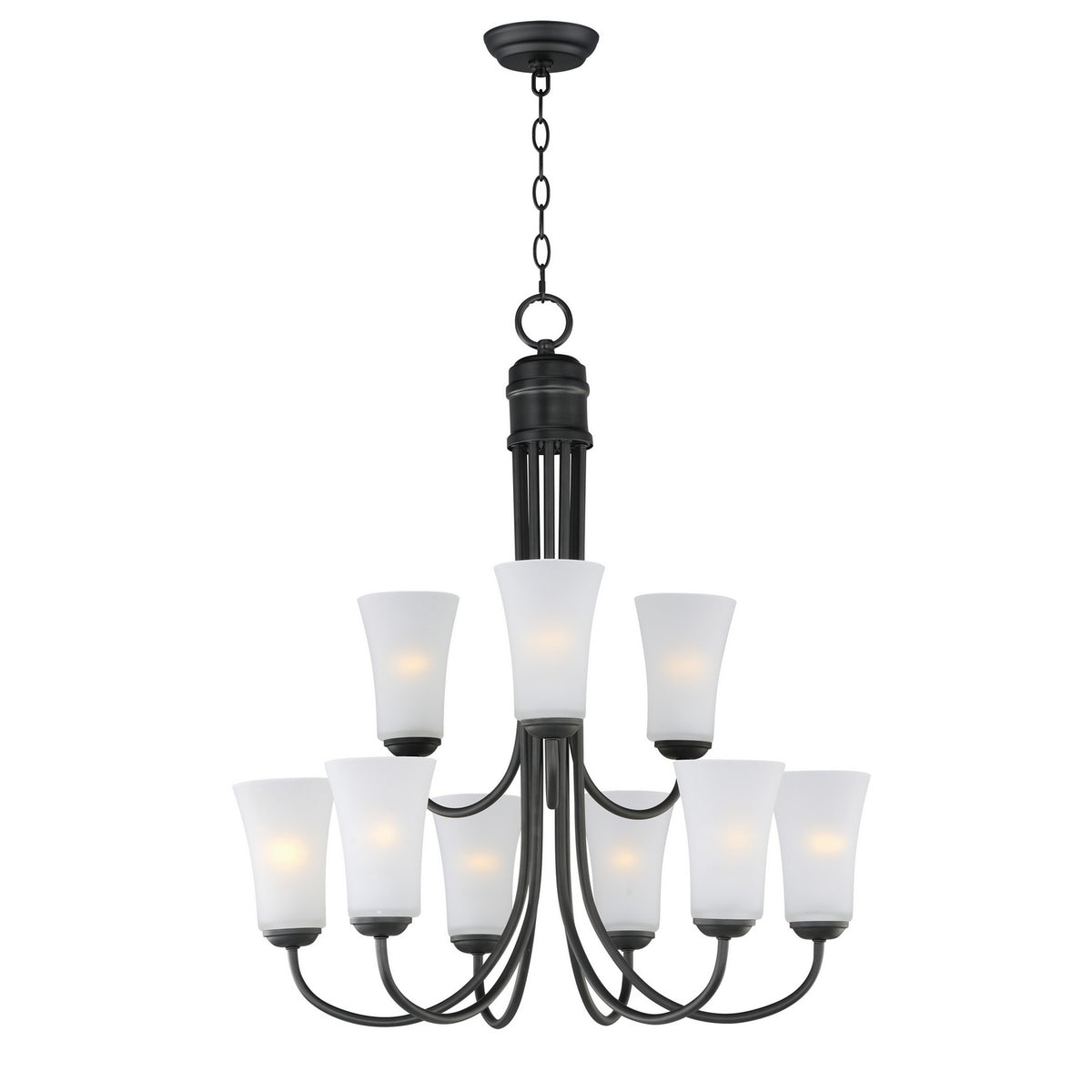 Maxim - 10046FTBK - Nine Light Chandelier - Logan - Black