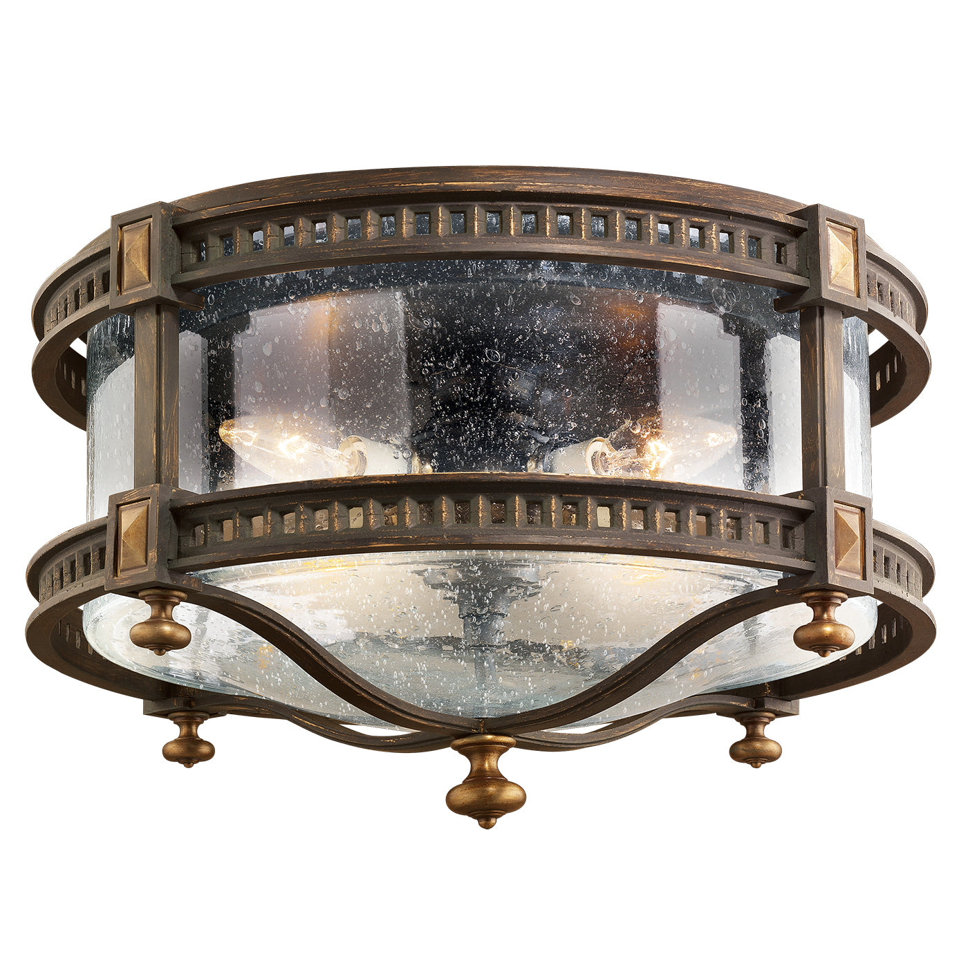 Fine Art Handcrafted Lighting - 564982ST - Four Light Outdoor Flush Mount - Beekman Place - Bronze