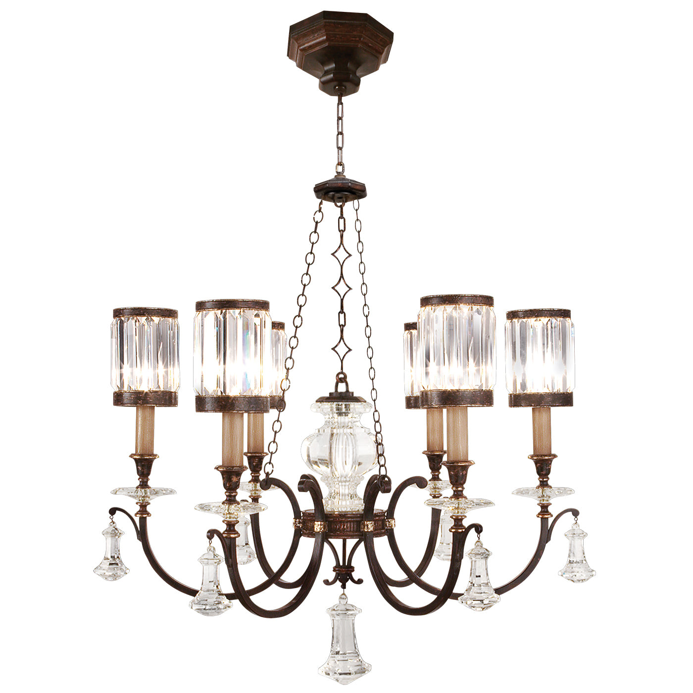 Fine Art Handcrafted Lighting - 584240ST - Six Light Chandelier - Eaton Place - Bronze