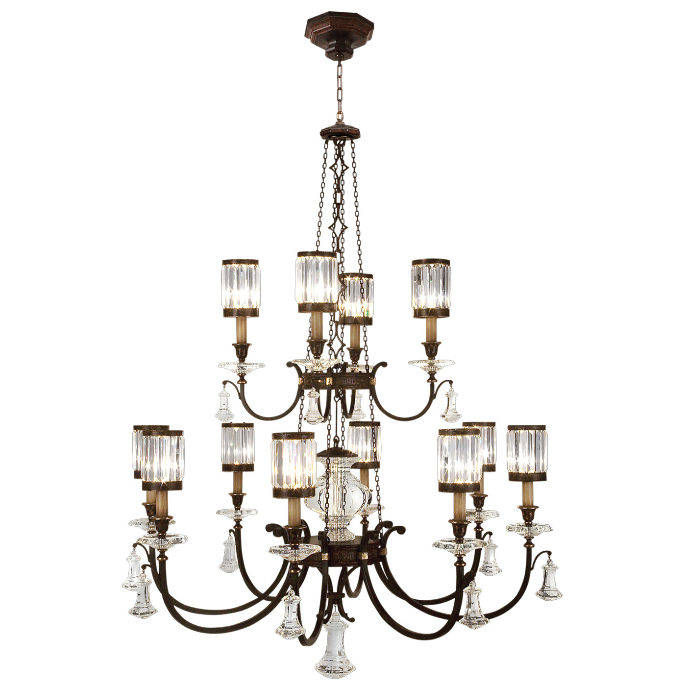 Fine Art Handcrafted Lighting - 584740ST - 12 Light Chandelier - Eaton Place - Bronze