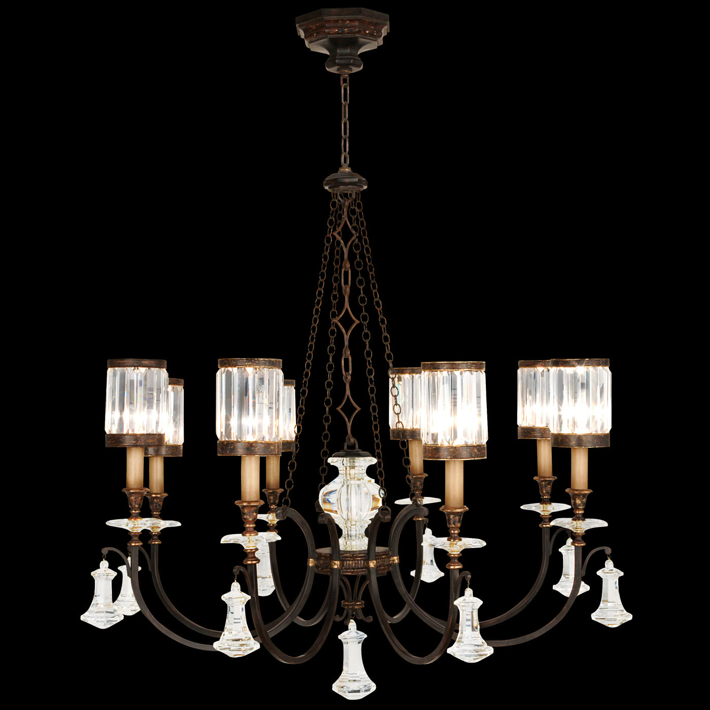 Fine Art Handcrafted Lighting - 585240ST - Eight Light Chandelier - Eaton Place - Bronze