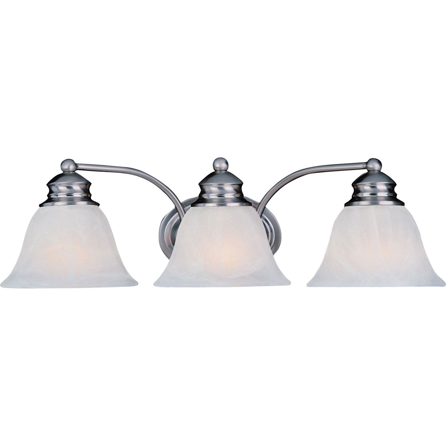 Maxim - 2688MRSN - Three Light Bath Vanity - Malaga - Satin Nickel