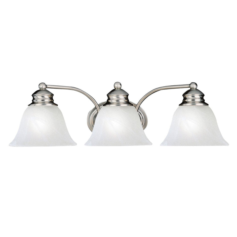 Maxim - 2688MRSN - Three Light Bath Vanity - Malaga - Satin Nickel