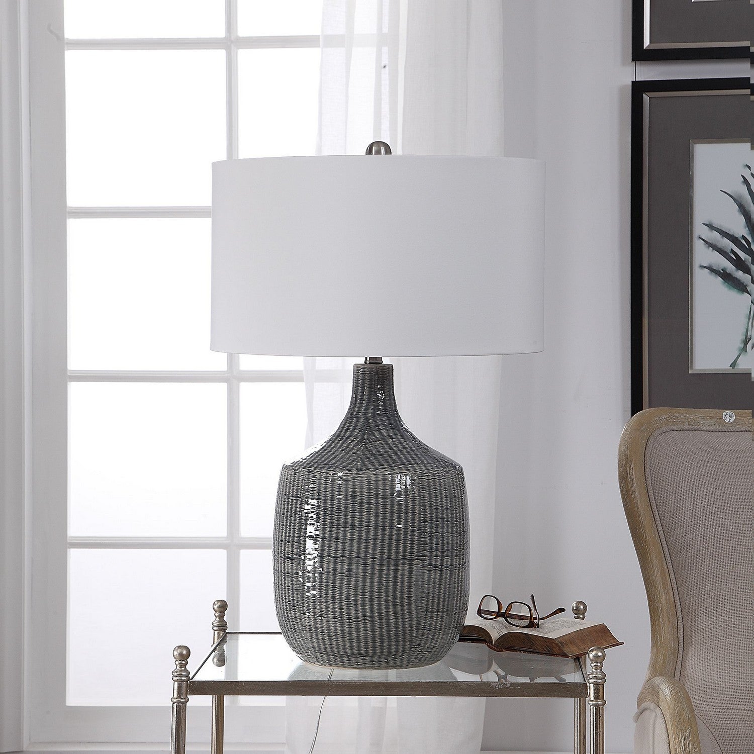 Uttermost - 27920-1 - One Light Table Lamp - Felipe - Brushed Nickel