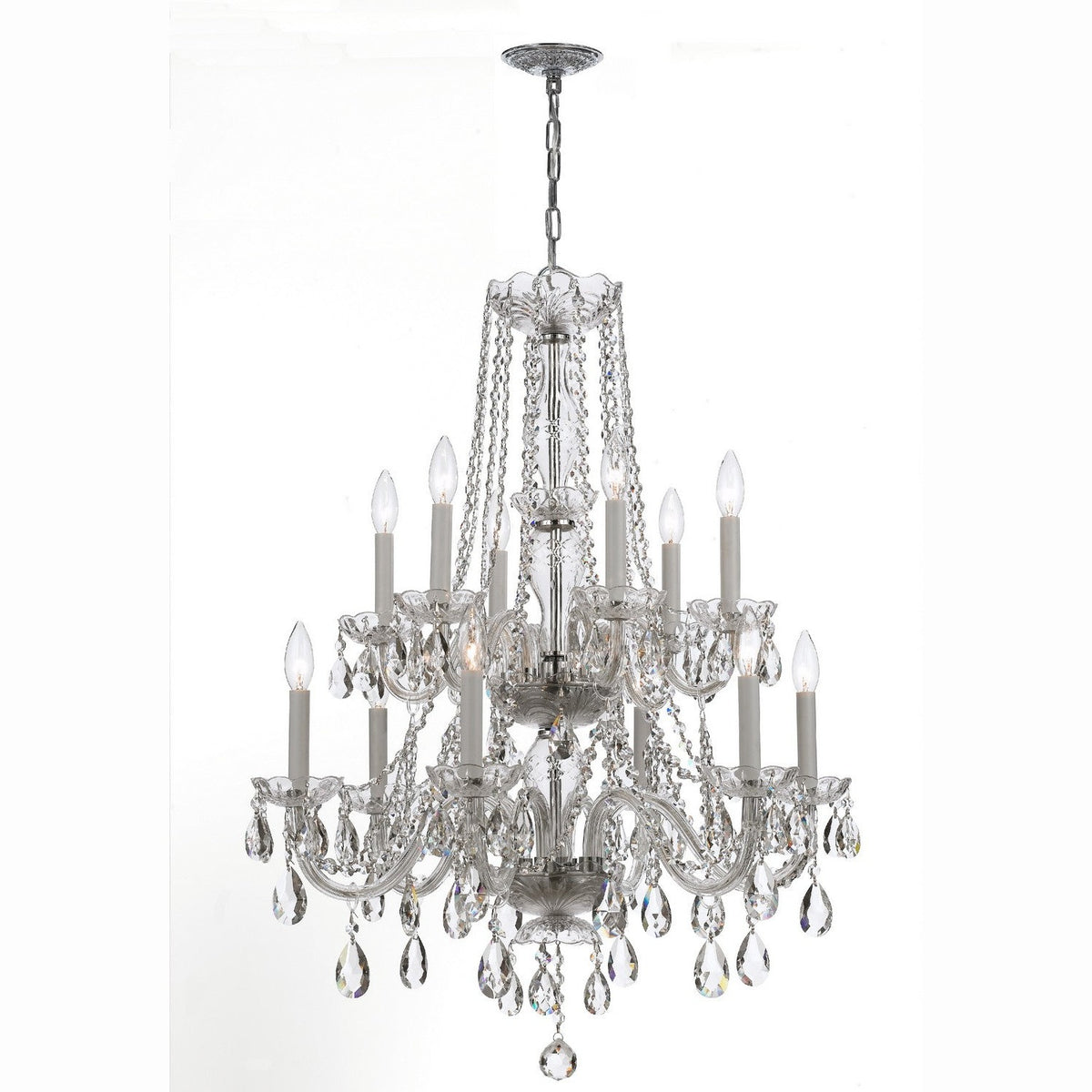 Crystorama - 1137-CH-CL-S - 12 Light Chandelier - Traditional Crystal - Polished Chrome