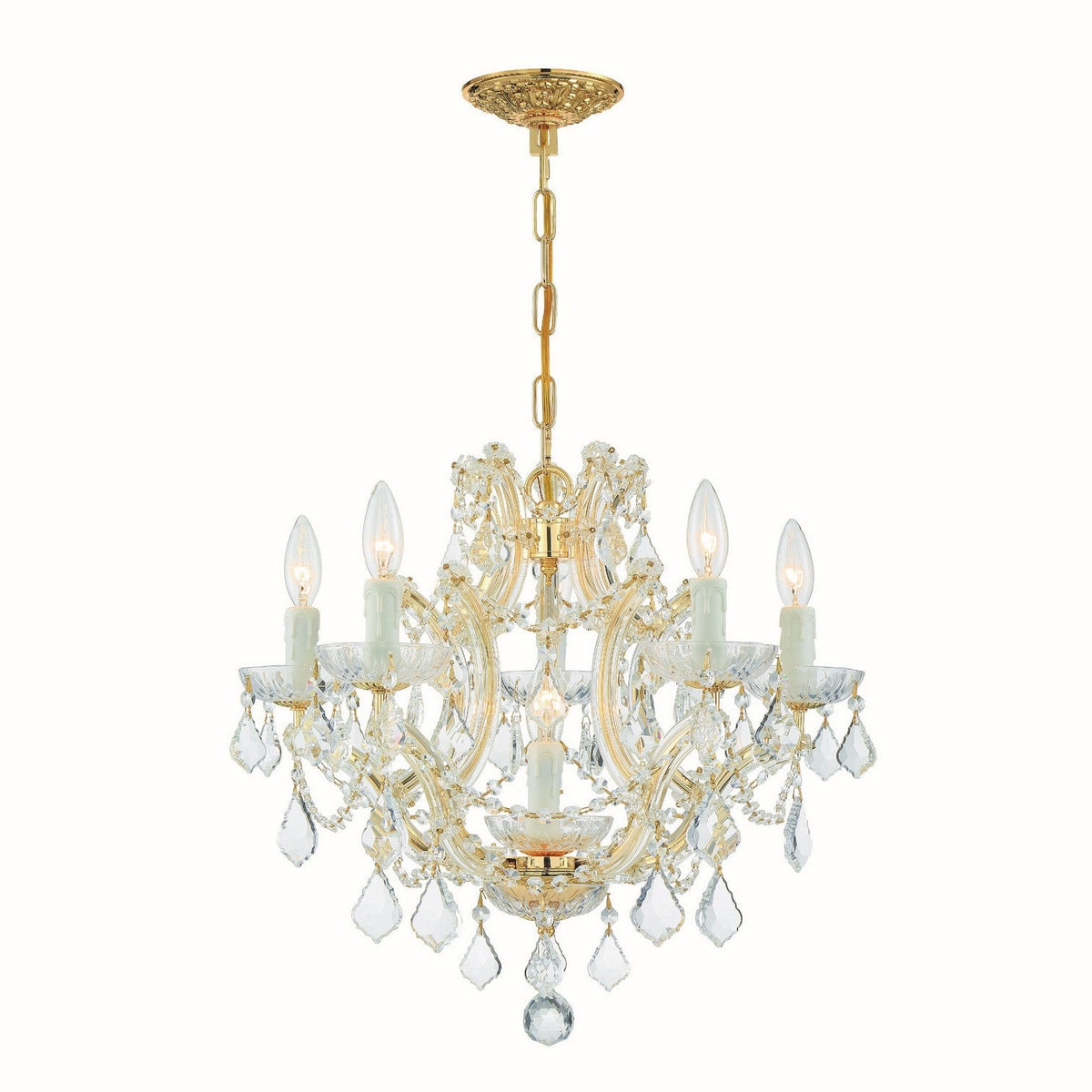 Crystorama - 4405-GD-CL-S - Six Light Mini Chandelier - Maria Theresa - Gold