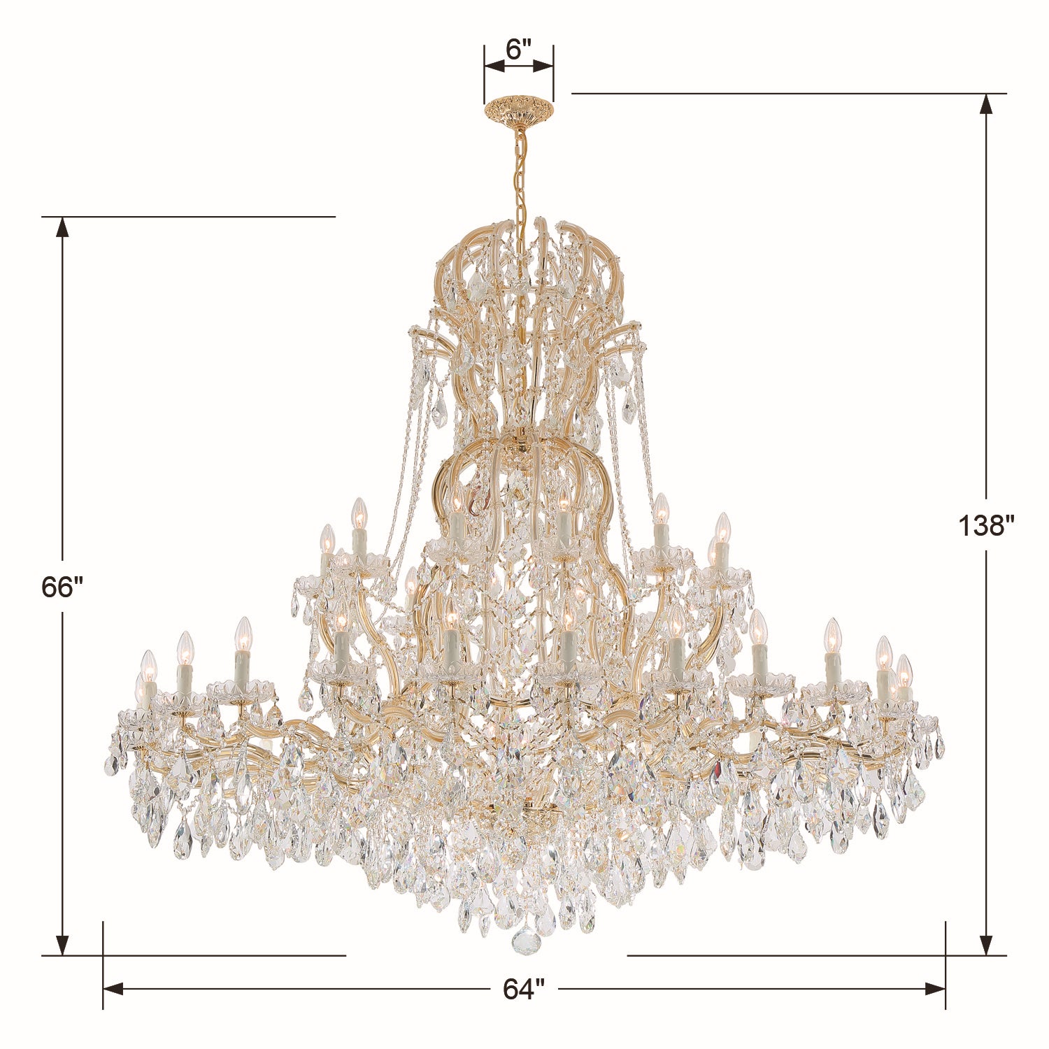 Crystorama - 4460-GD-CL-S - 37 Light Chandelier - Maria Theresa - Gold