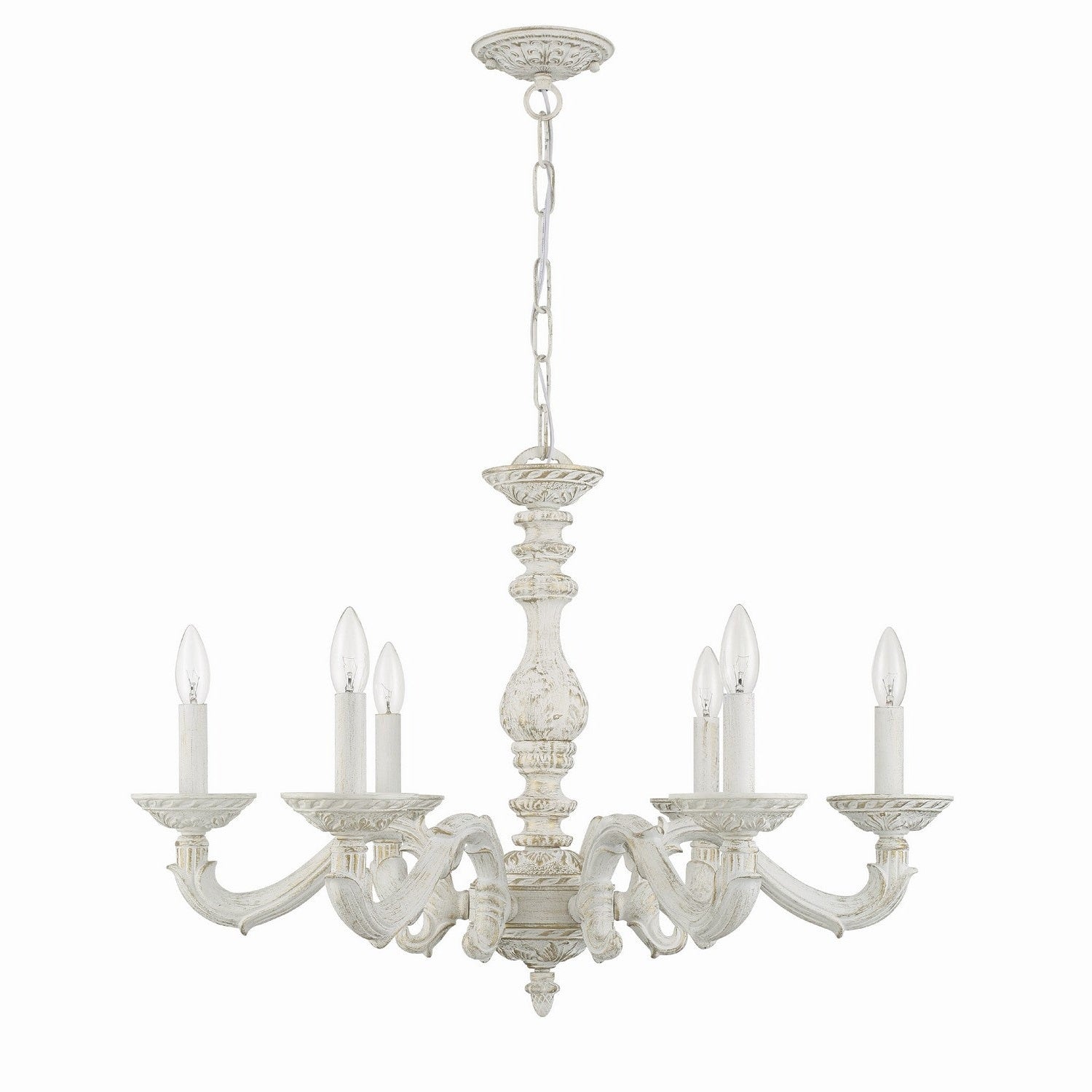 Crystorama - 5126-AW - Six Light Chandelier - Paris Market - Antique White