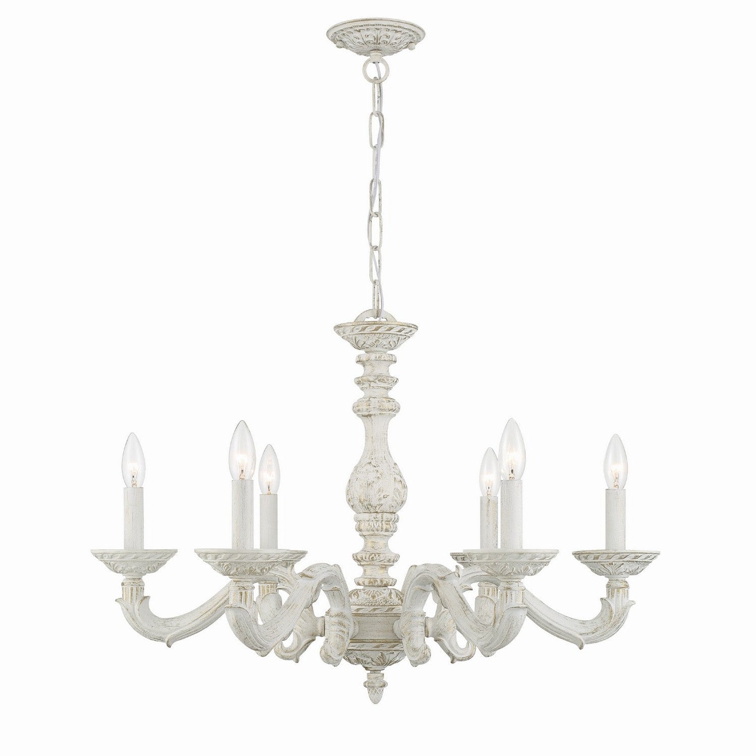 Crystorama - 5126-AW - Six Light Chandelier - Paris Market - Antique White