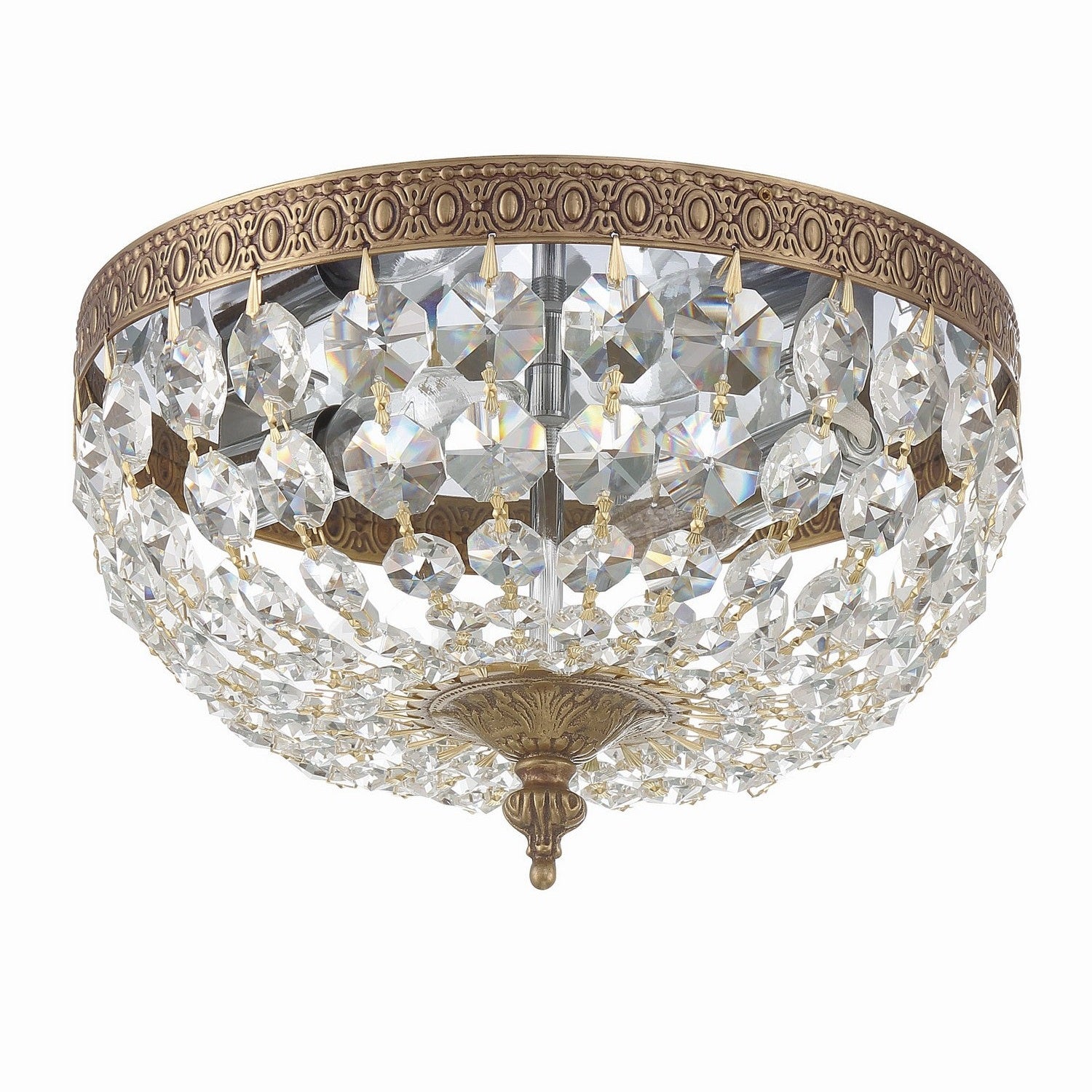 Crystorama - 710-OB-CL-MWP - Two Light Flush Mount - Ceiling Mount - Olde Brass
