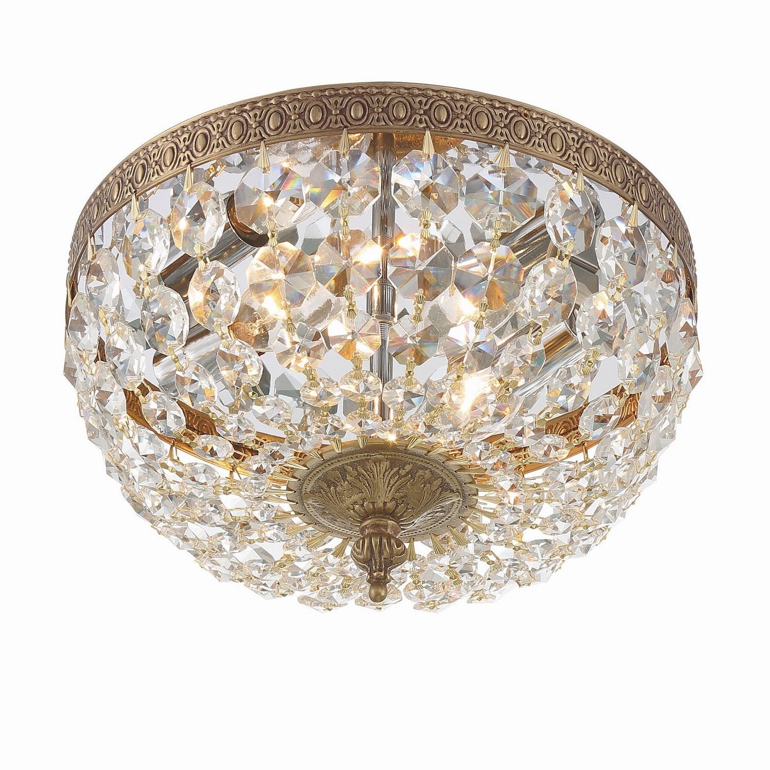 Crystorama - 710-OB-CL-MWP - Two Light Flush Mount - Ceiling Mount - Olde Brass