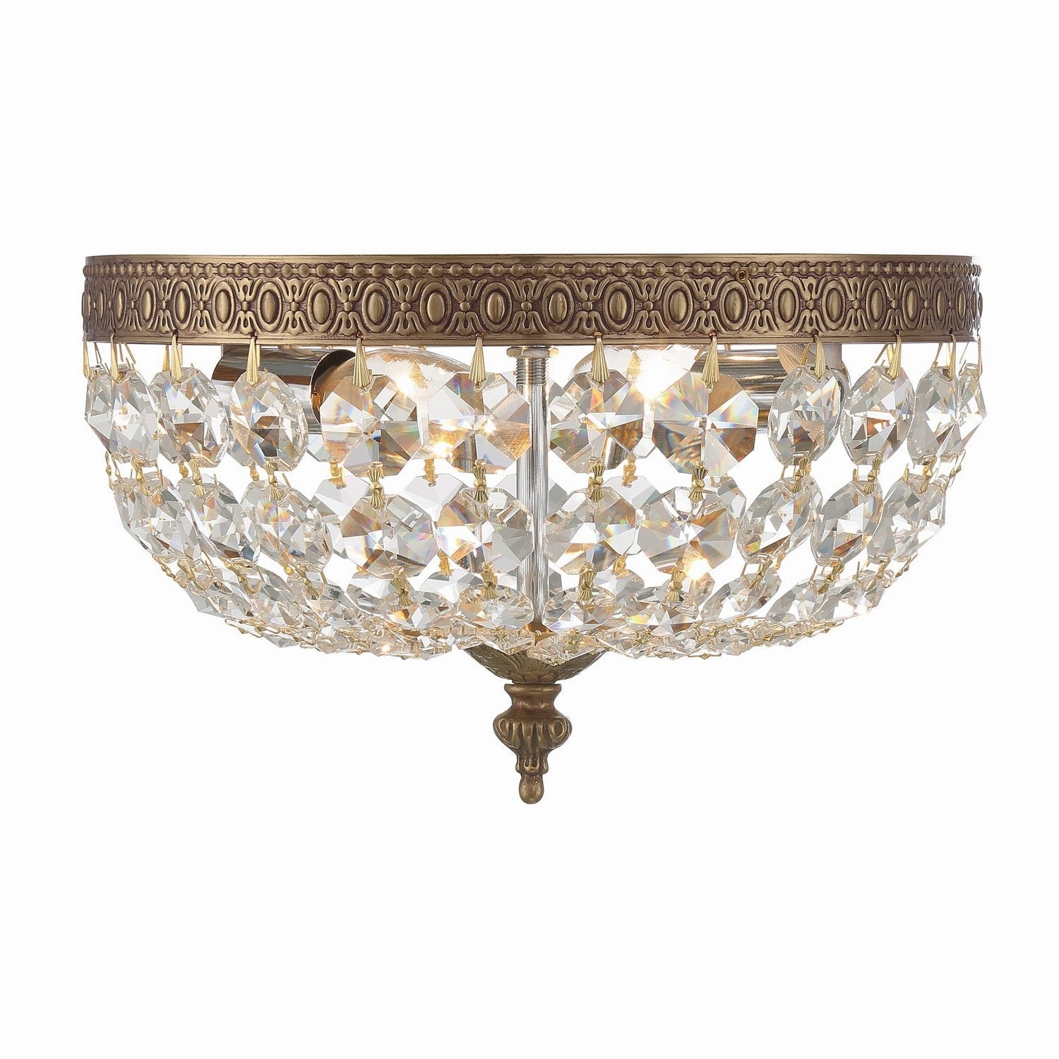 Crystorama - 710-OB-CL-MWP - Two Light Flush Mount - Ceiling Mount - Olde Brass