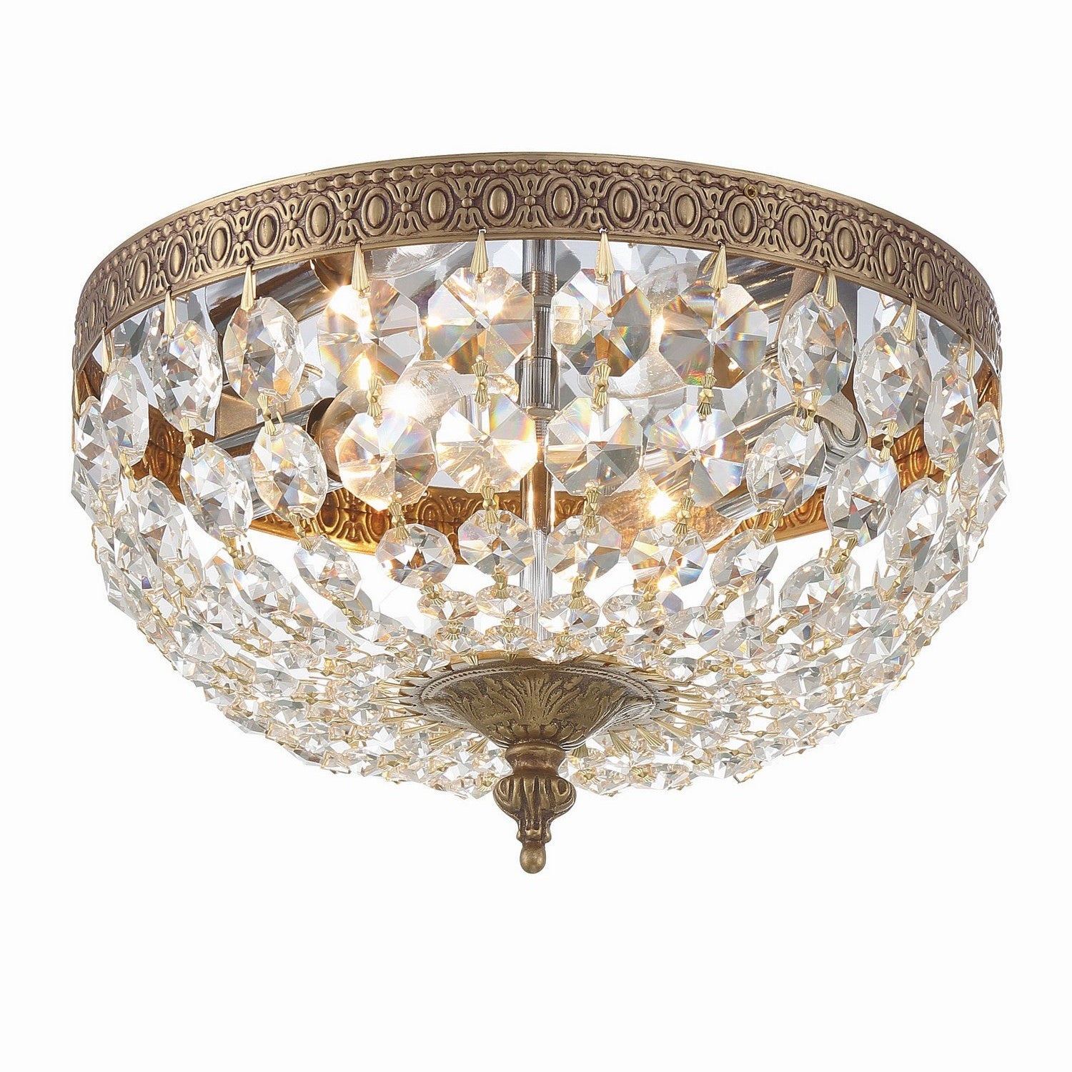 Crystorama - 710-OB-CL-MWP - Two Light Flush Mount - Ceiling Mount - Olde Brass