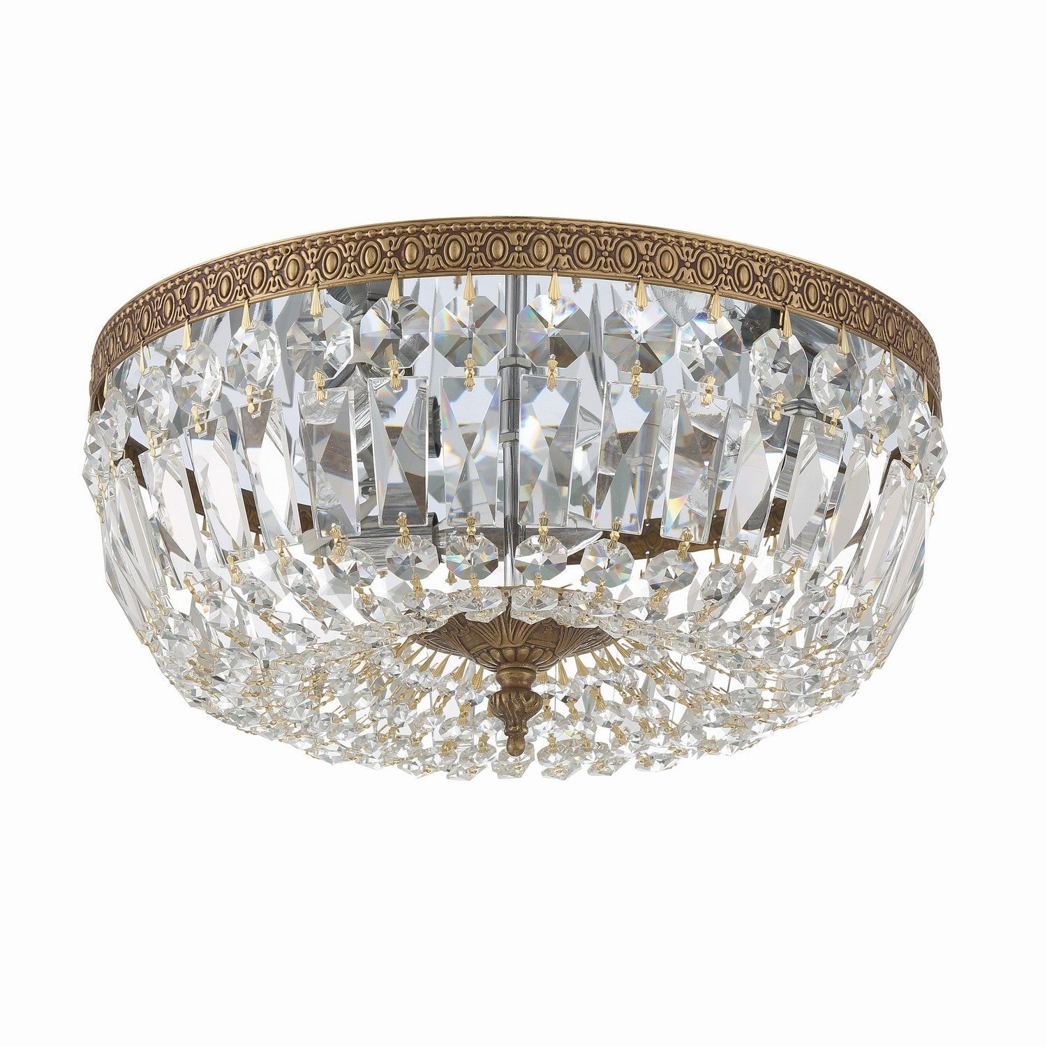 Crystorama - 714-OB-CL-MWP - Three Light Flush Mount - Ceiling Mount - Olde Brass