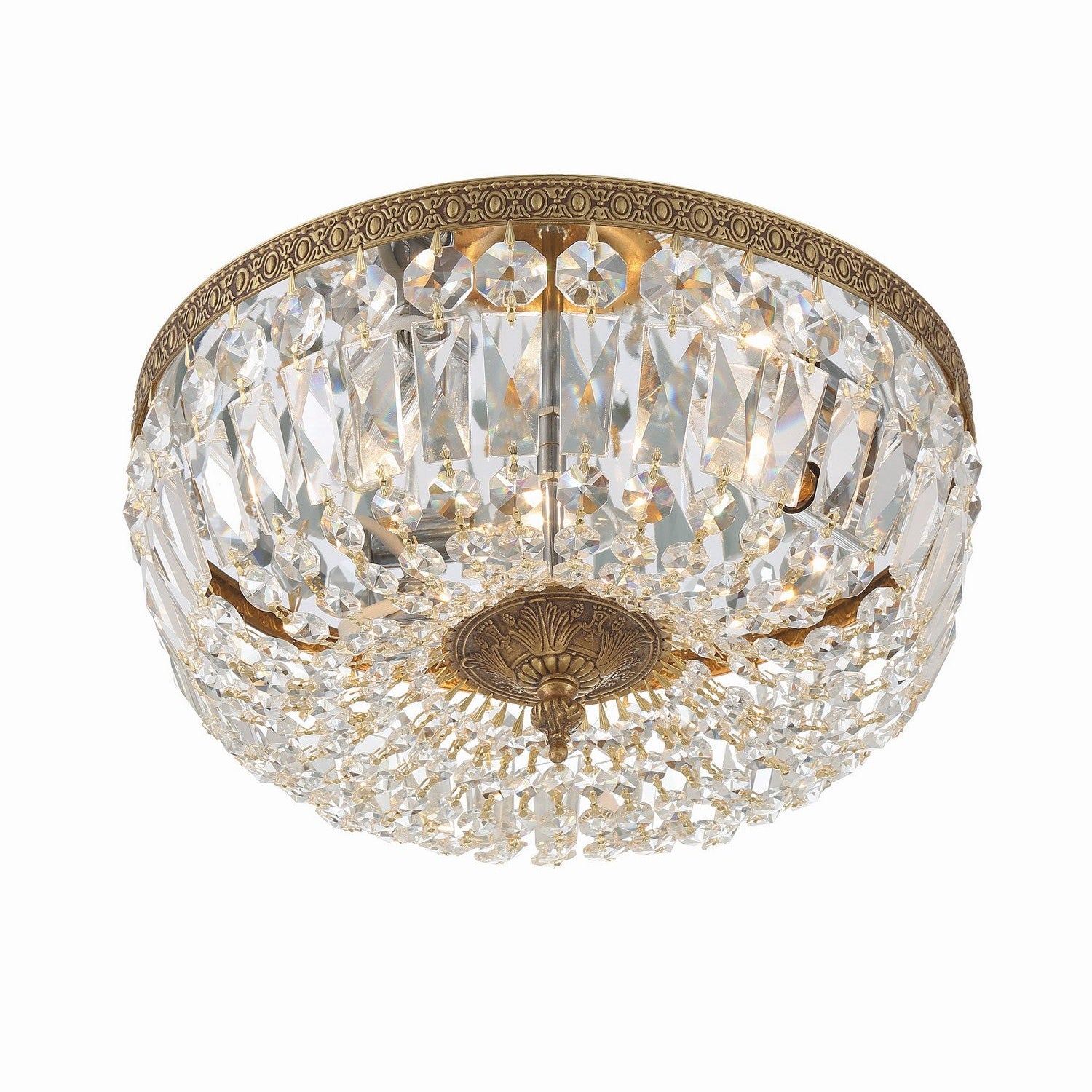 Crystorama - 714-OB-CL-MWP - Three Light Flush Mount - Ceiling Mount - Olde Brass