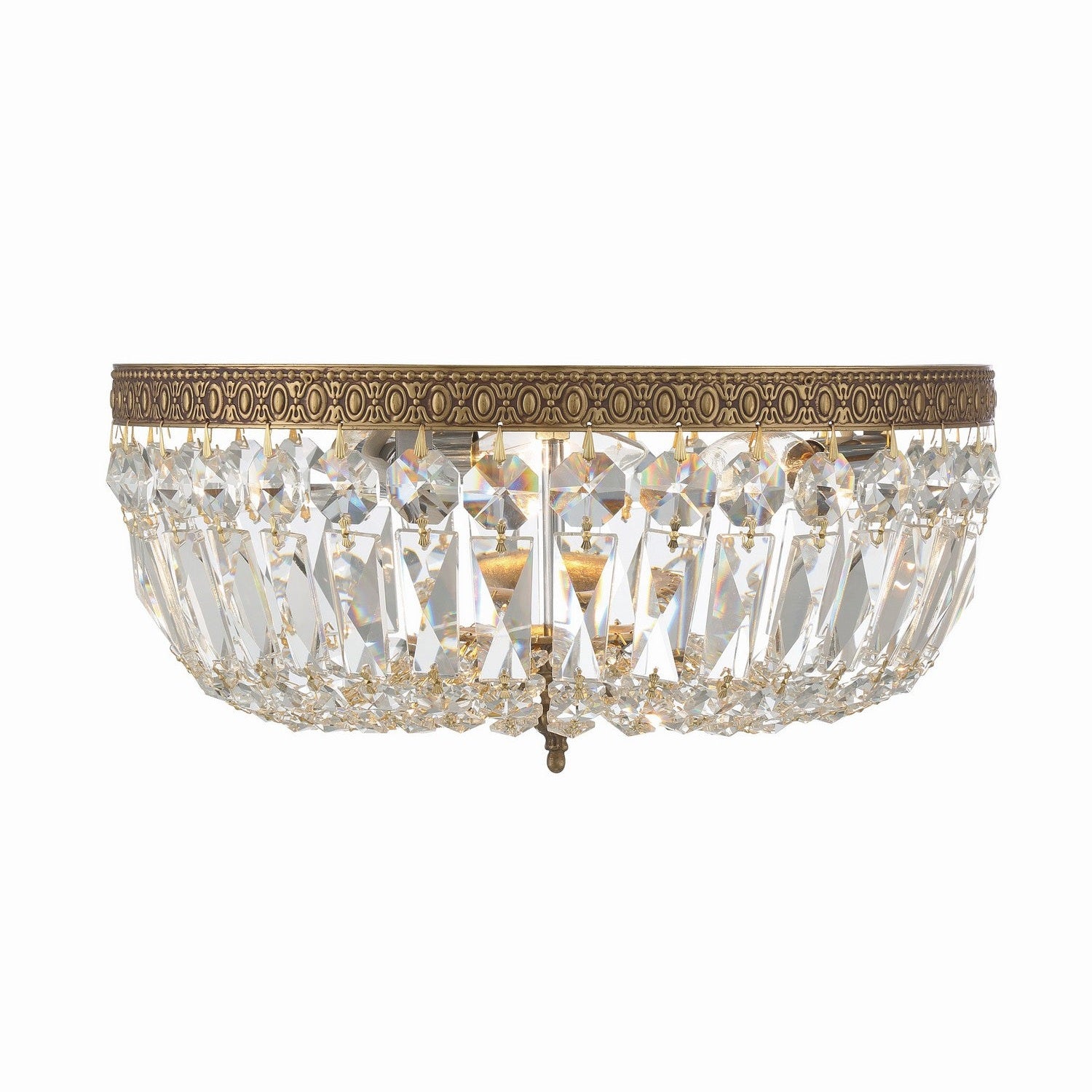 Crystorama - 714-OB-CL-MWP - Three Light Flush Mount - Ceiling Mount - Olde Brass