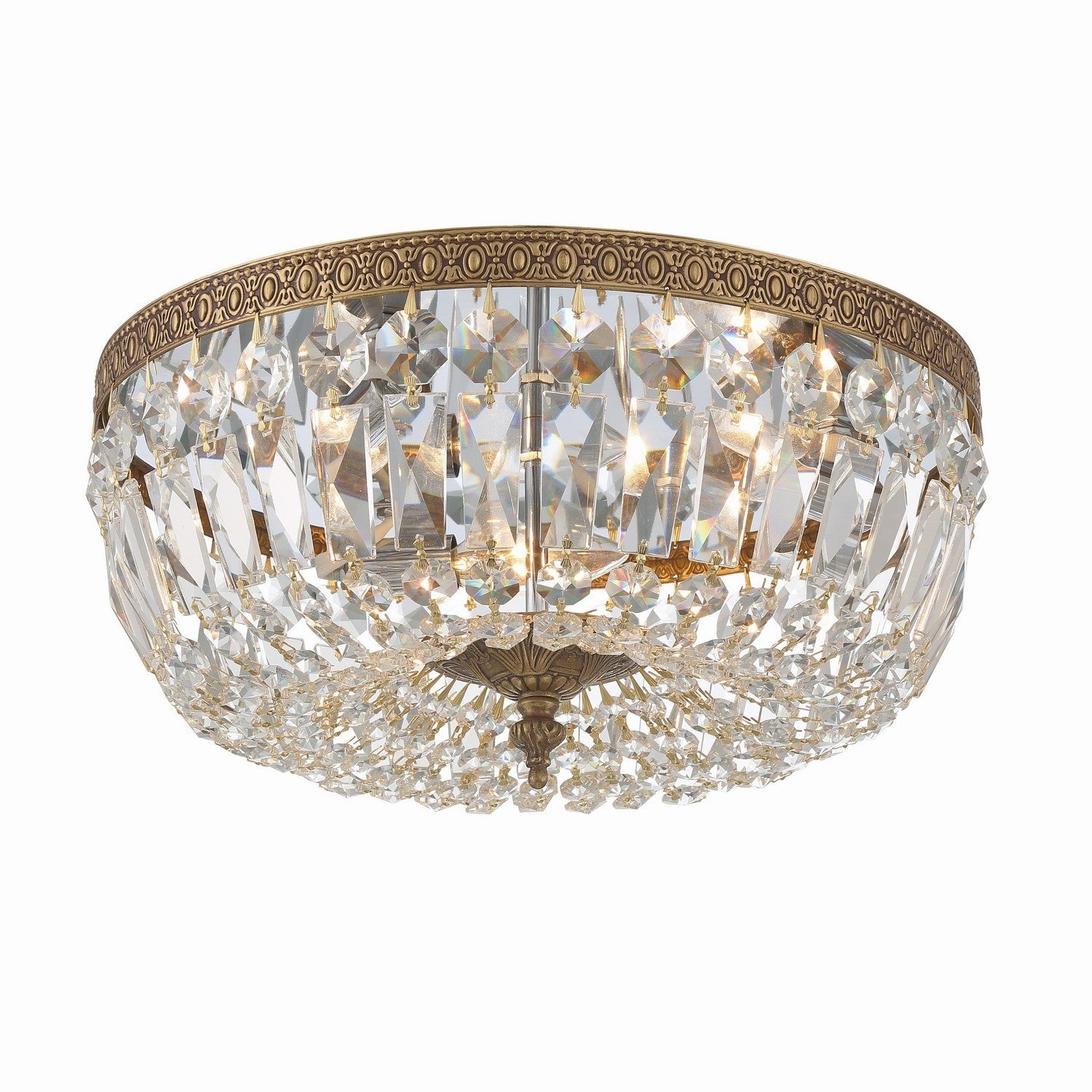 Crystorama - 714-OB-CL-MWP - Three Light Flush Mount - Ceiling Mount - Olde Brass