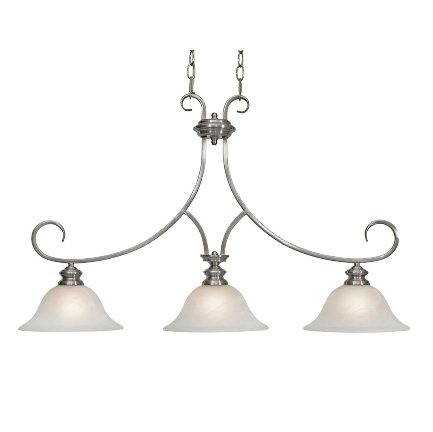 Golden - 6005-10 PW - Three Light Linear Pendant - Lancaster - Pewter