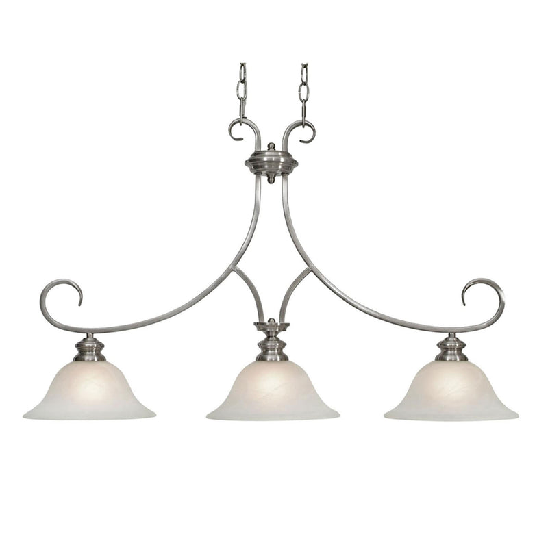 Golden - 6005-10 PW - Three Light Linear Pendant - Lancaster - Pewter