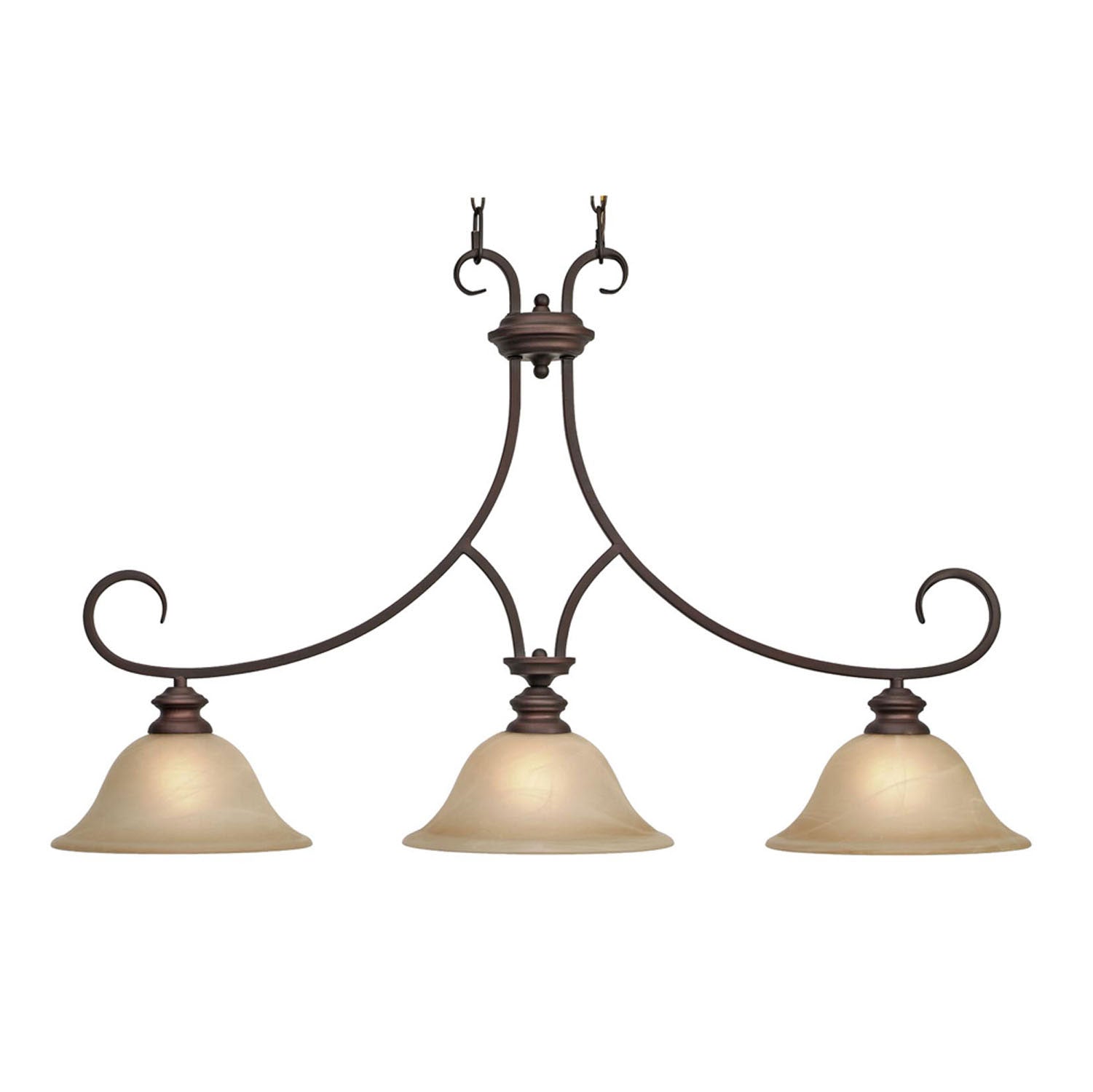 Golden - 6005-10 RBZ - Three Light Linear Pendant - Lancaster - Rubbed Bronze