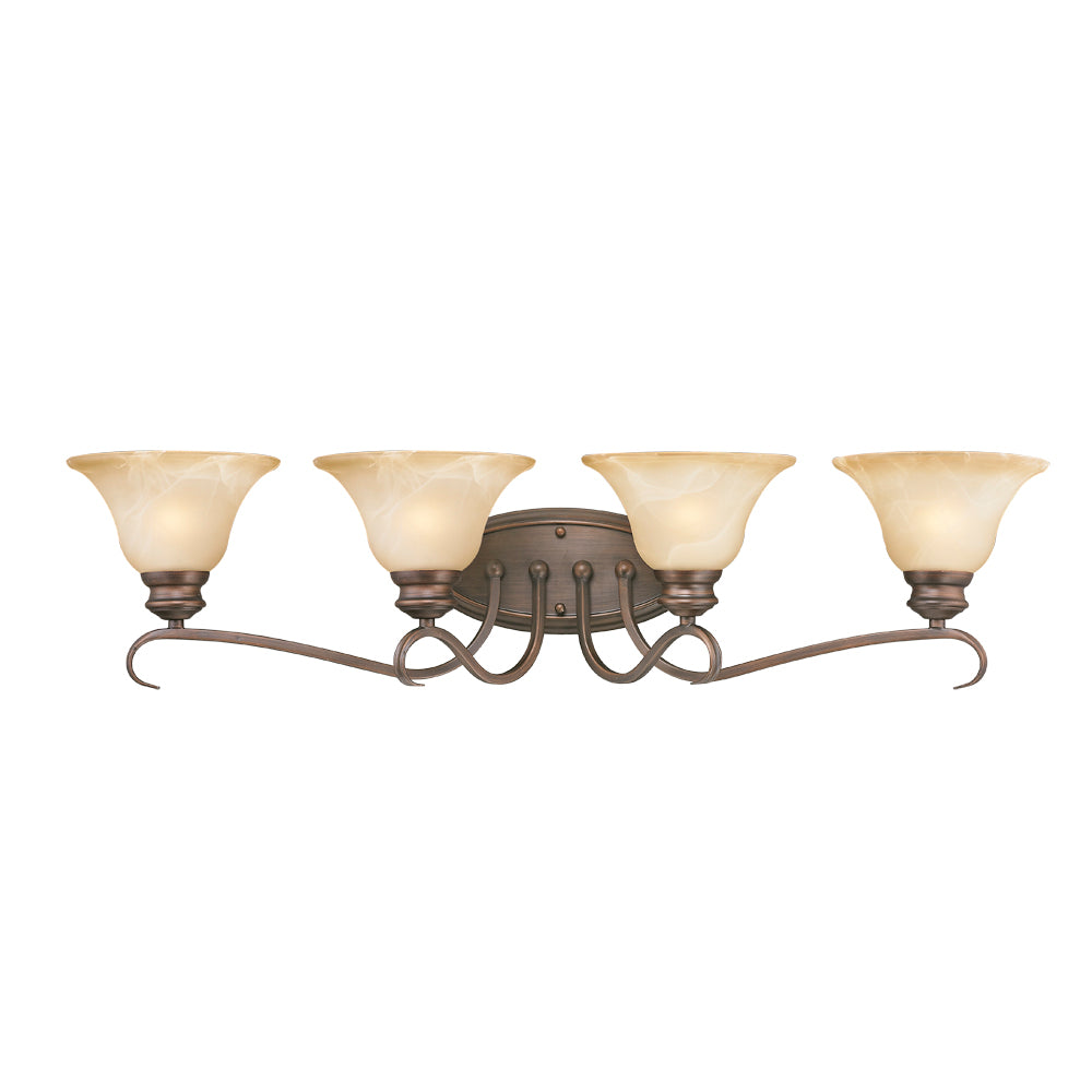 Golden - 6005-BA4 RBZ - Four Light Vanity - Lancaster - Rubbed Bronze