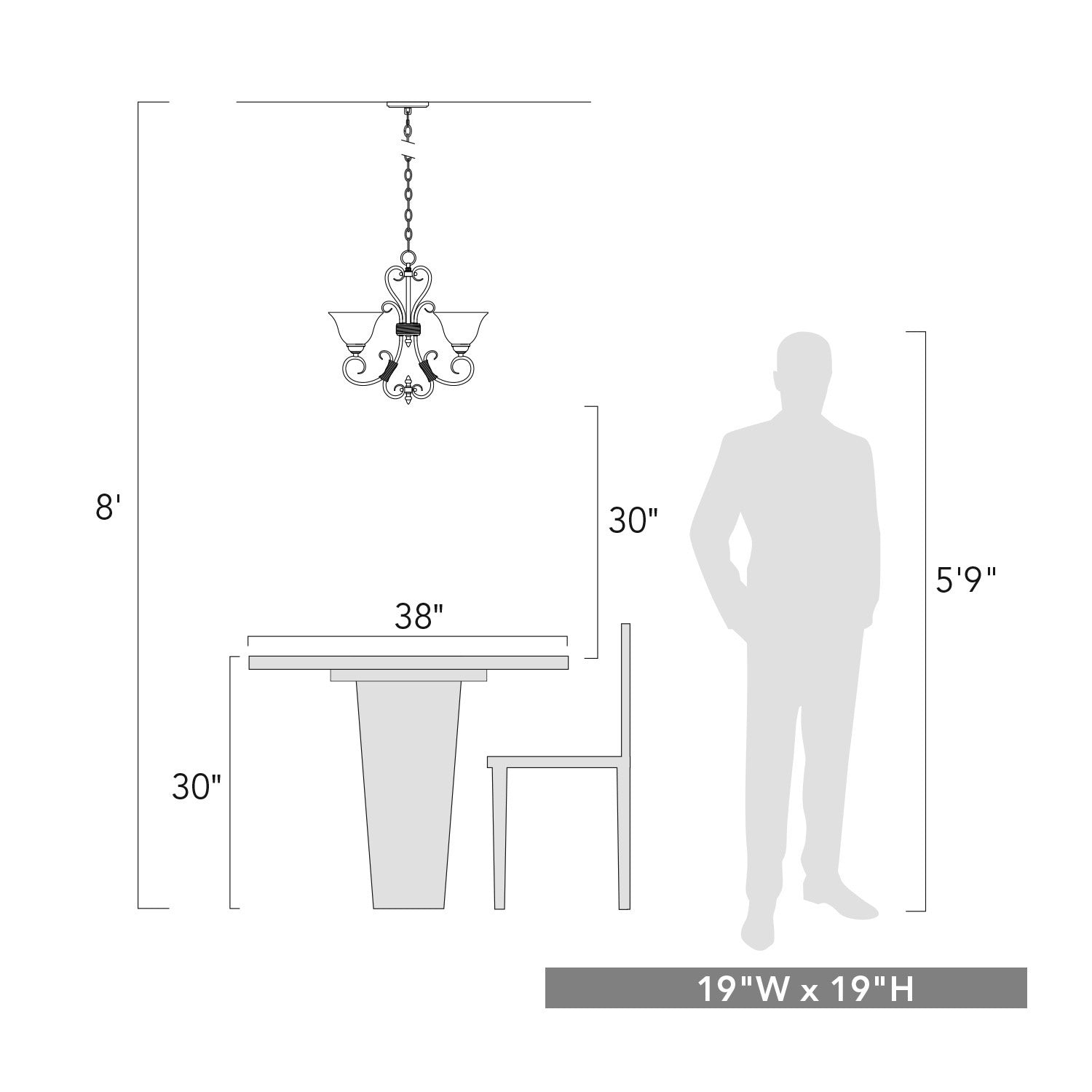 Golden - 8606-GM4 RBZ-TEA - Four Light Chandelier - Homestead - Rubbed Bronze