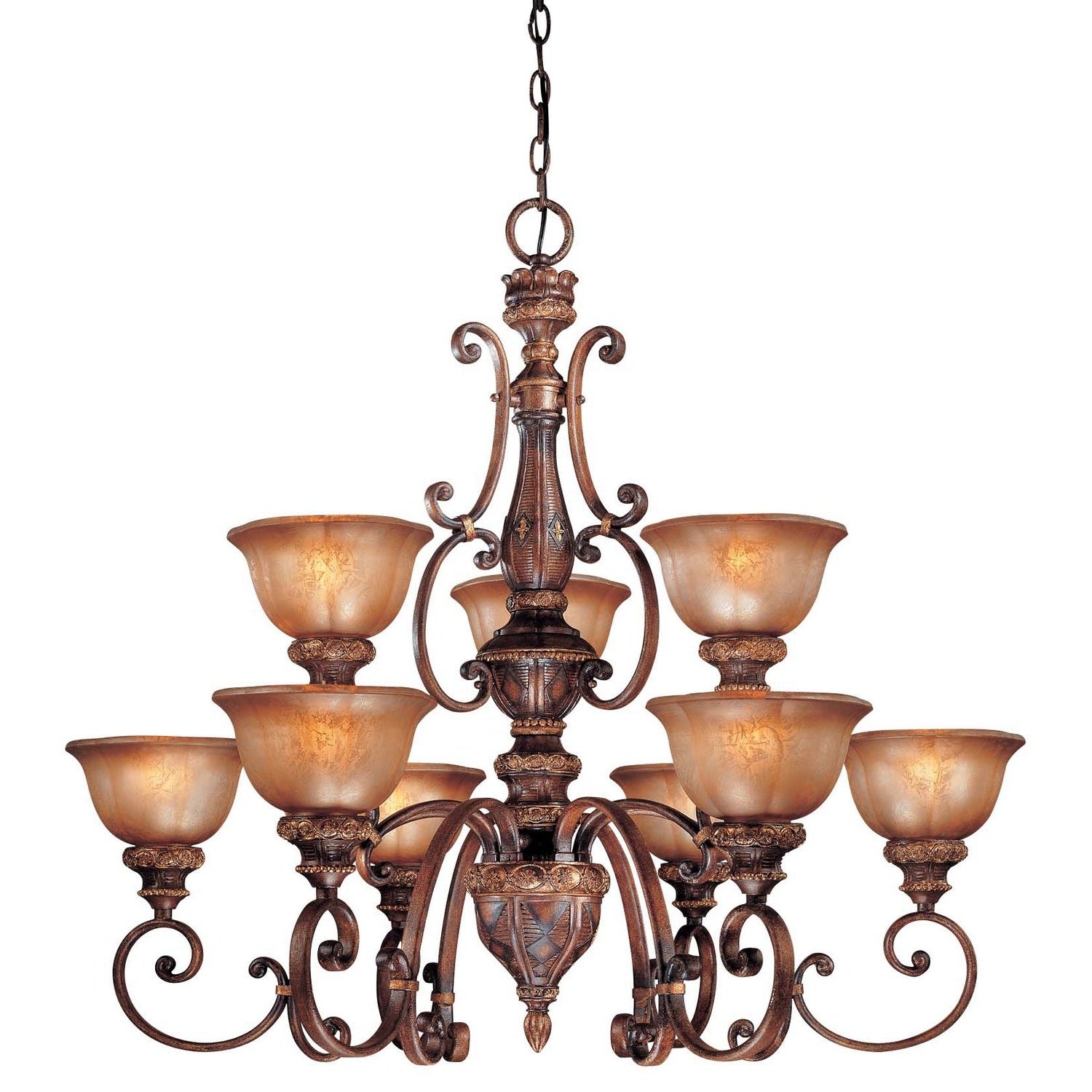Minka-Lavery - 1358-177 - Nine Light Chandelier - Illuminati - Illuminati Bronze