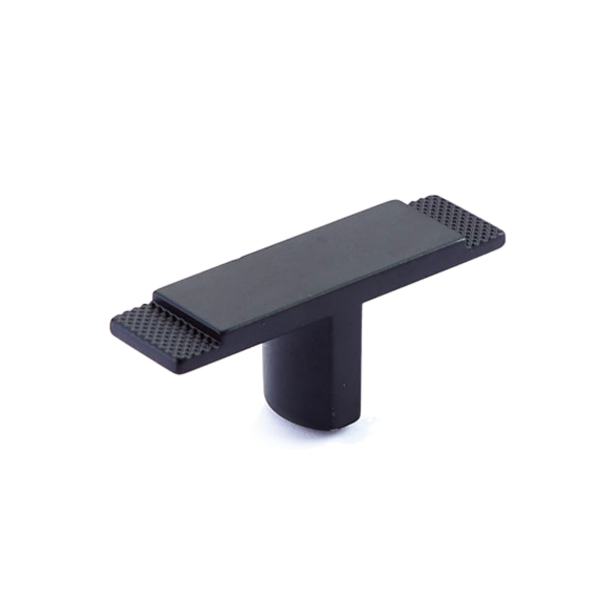 Quadrato 2-3/8" Wide "T" Knob with Diamond Knurled Accent Texture Industrial Luxury Cabinet Knob Drawer Knob - Made in Italy