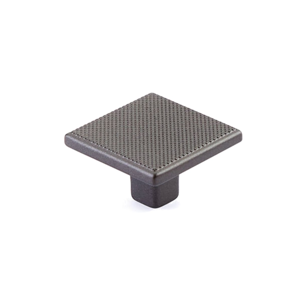 Quadrato 1-3/8" Industrial Modern Diamond Knurled Square Luxury Cabinet Knob - Made in Italy