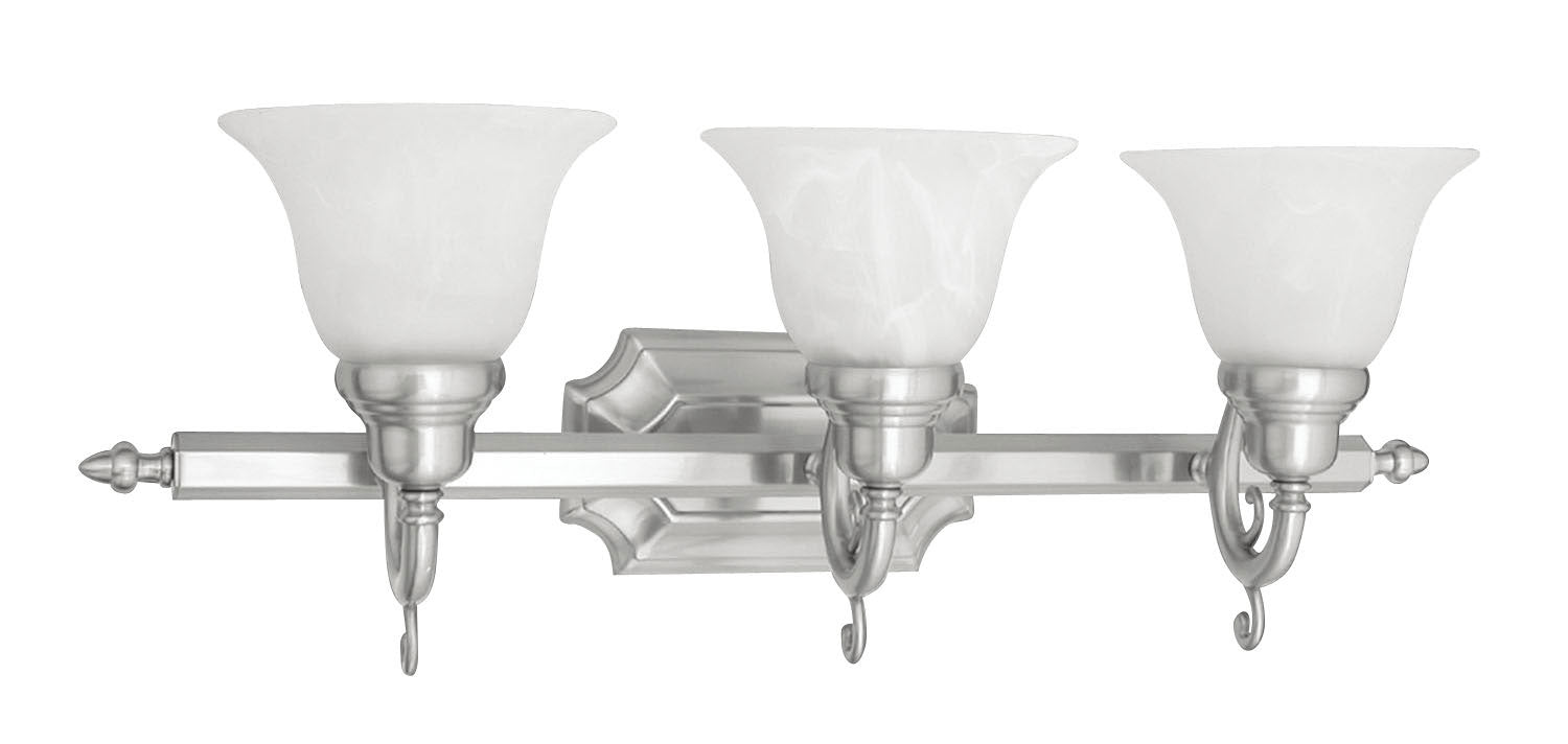 Livex Lighting - 1283-91 - Three Light Bath Vanity - French Regency - Brushed Nickel
