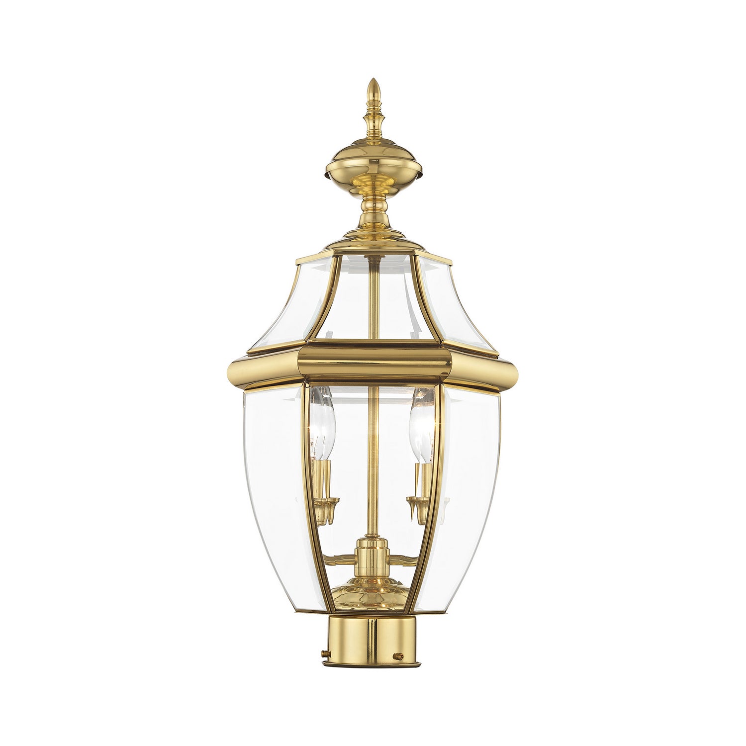 Livex Lighting - 2254-02 - Two Light Outdoor Post Lantern - Monterey - Polished Brass