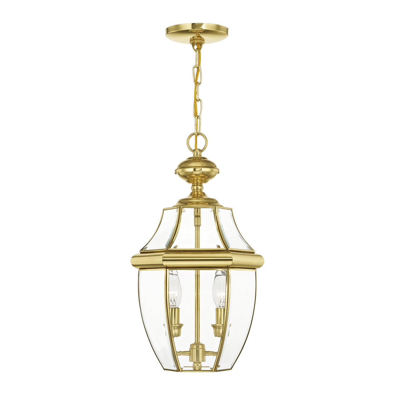 Livex Lighting - 2255-02 - Two Light Outdoor Pendant - Monterey - Polished Brass