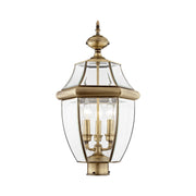 Livex Lighting - 2354-01 - Three Light Post-Top Lanterm - Monterey - Antique Brass