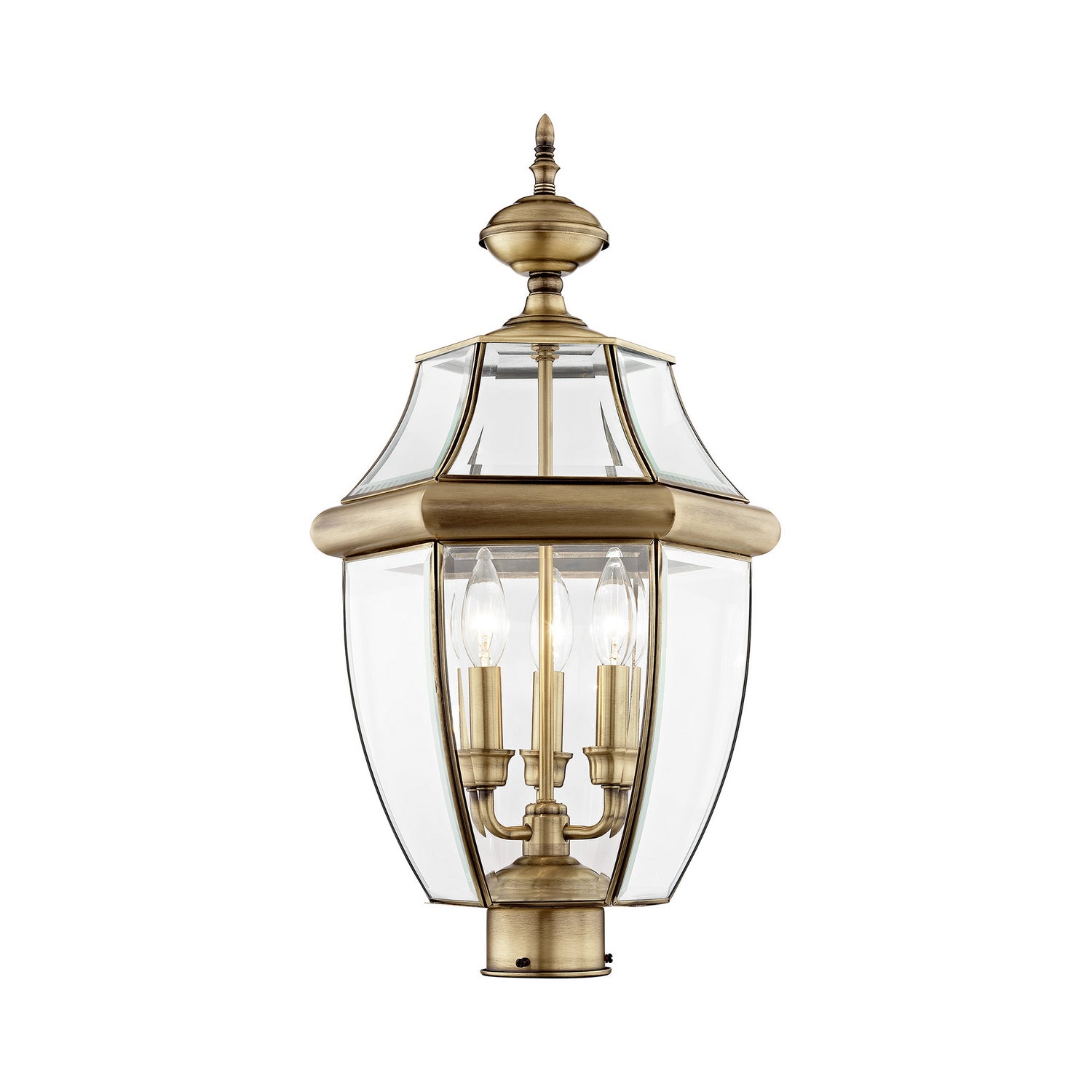 Livex Lighting - 2354-01 - Three Light Post-Top Lanterm - Monterey - Antique Brass